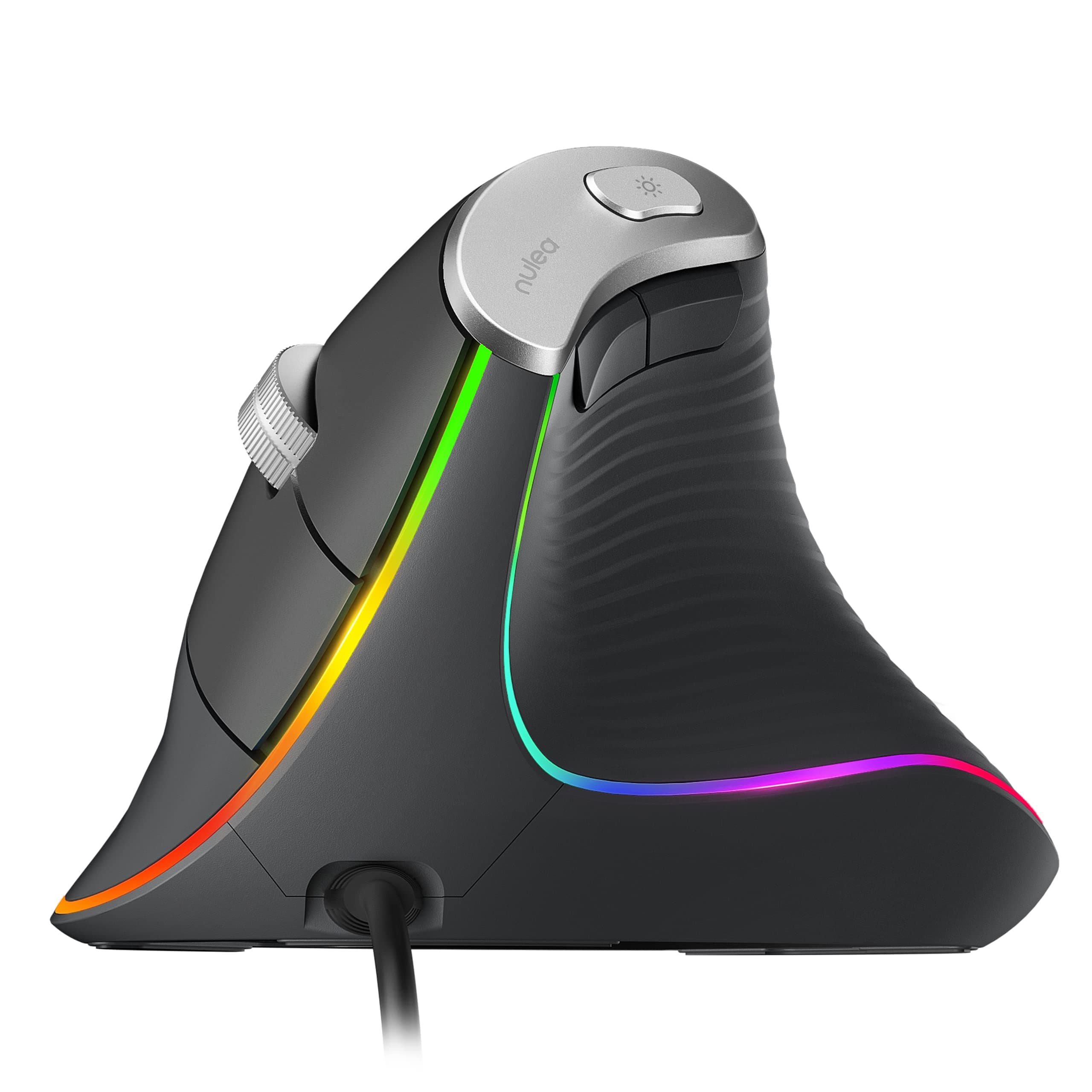 Wired Vertical Mouse, Ergonomic USB Optical Mouse with 4 Adjustable DPI 11 RGB Backlight Modes, Compatible with Laptop, PC, Desktop Computer, Mac, Grey