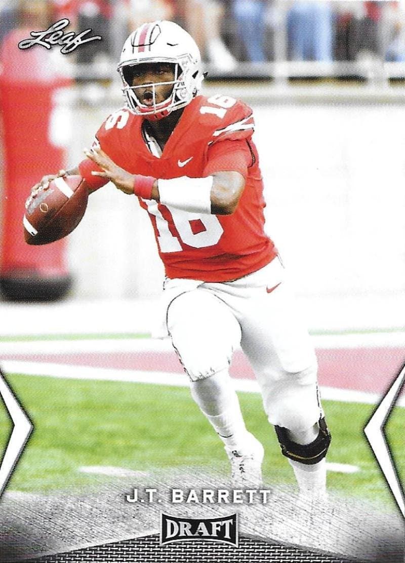 2018 Leaf Draft #26 J.T. Barrett Ohio State Buckeyes Football Card