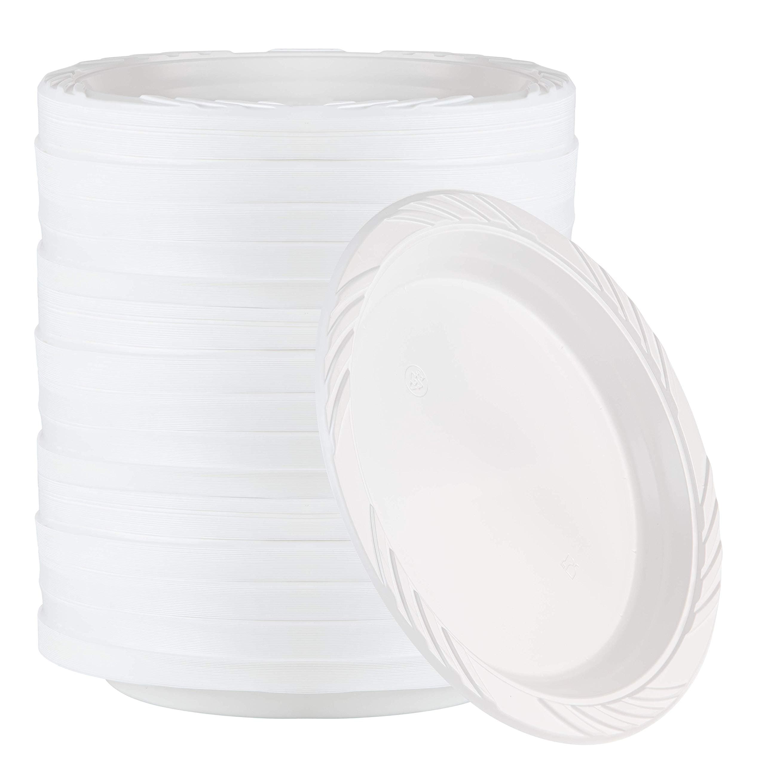 400 Count Disposable 9 Inch White Plastic Dinner Plates large