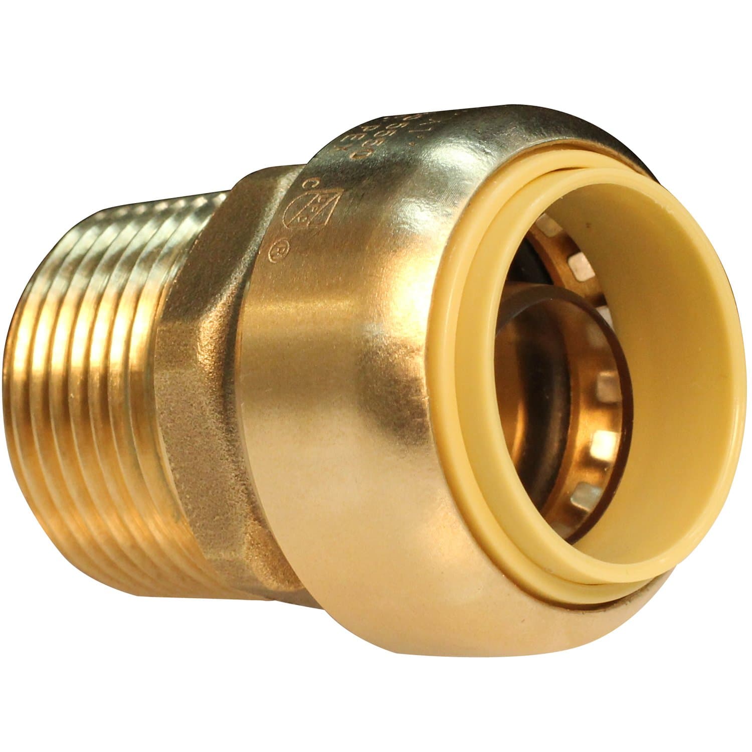 Push Connect PC822M 3/4-Inch Push by 3/4-Inch MNPT, Brass Push Fit Straight Male Coupling