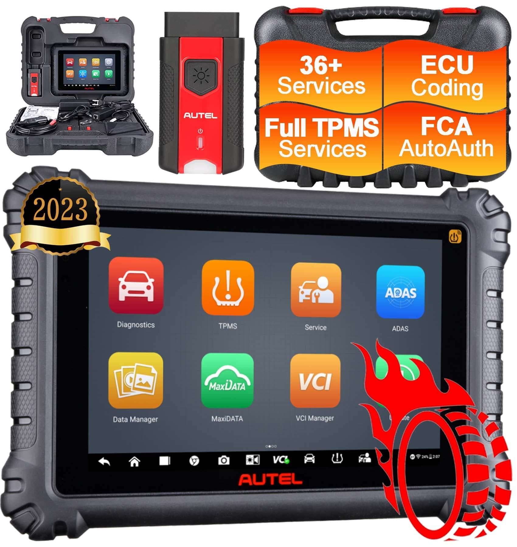 Autel Scan Tool MS906 PRO-TS, Better MaxiSYS MS906TS MS906Pro MS906BT MK906Pro MP900TS, All System Diagnostic, Full TPMS, ECU Coding, CAN FD&DoIP, 3000+ Active Test, 36+ Service, Auto Scan, WiFi Print