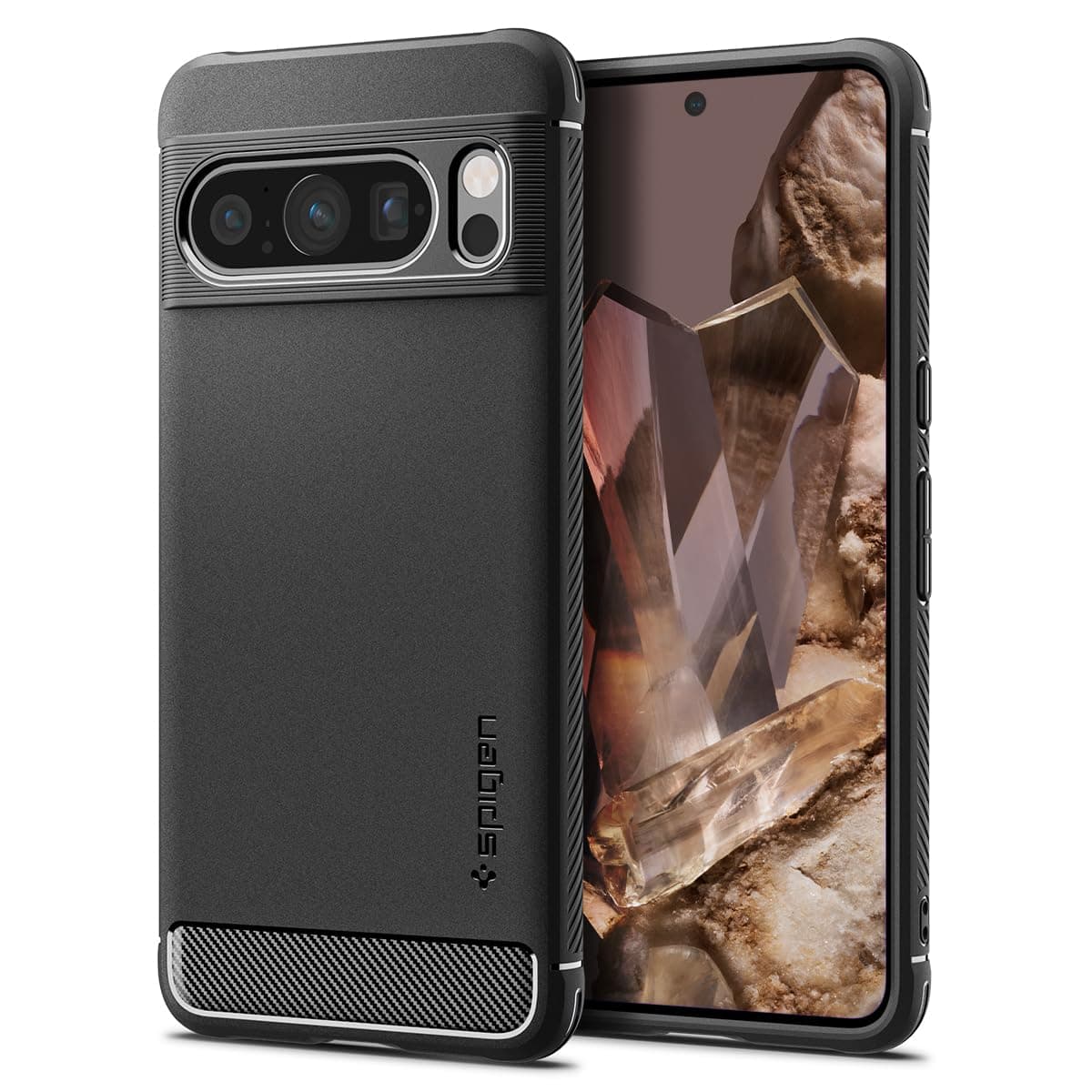 Spigen Rugged Armor for Google Pixel 8 Pro Case, Pixel 8 Pro Back Cover (2023) - TPU｜Matte Black