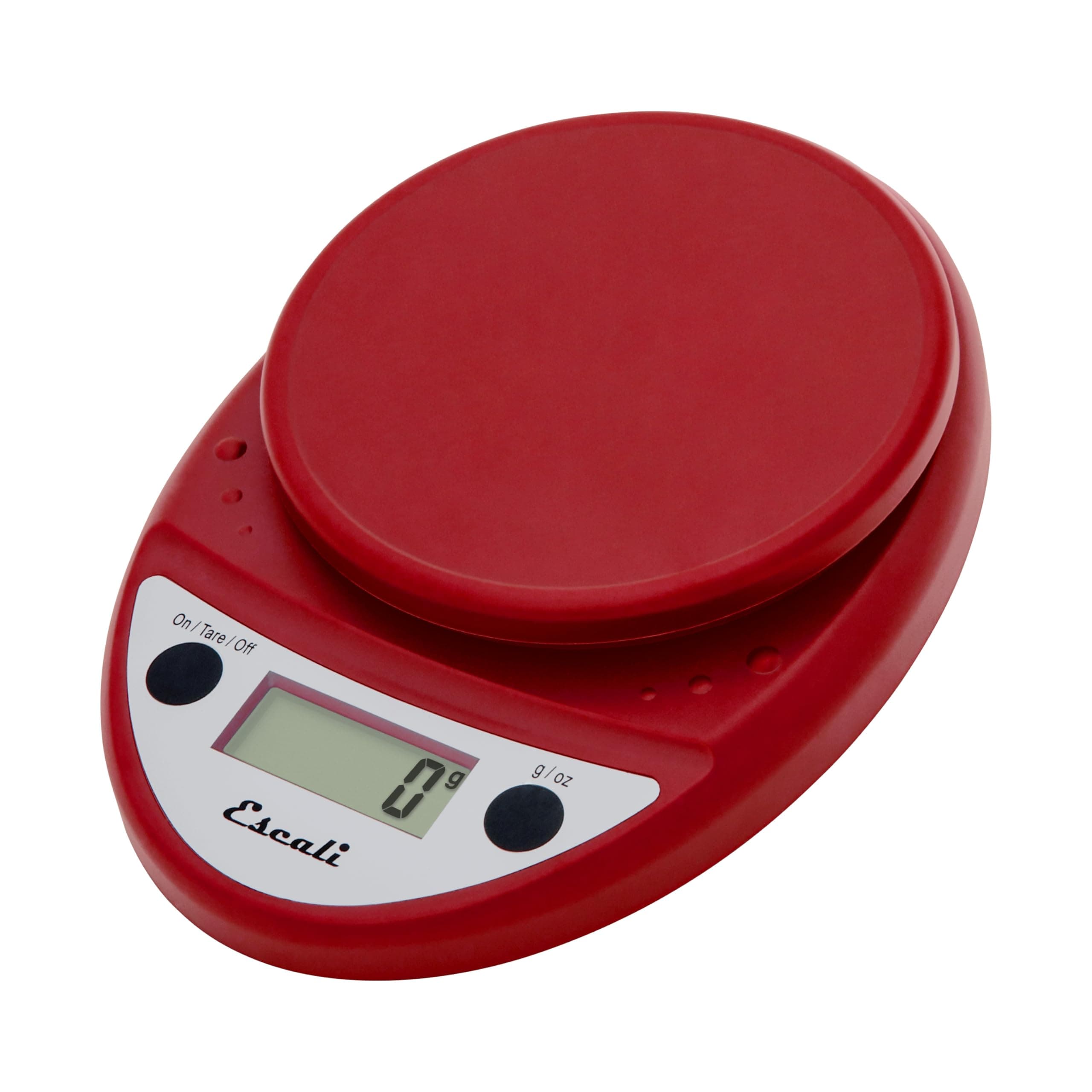 Primo Digital Food Scale Multi-Functional Kitchen Scale and Baking Scale for Precise Weight Measuring and Portion Control, 8.5 x 6 x 1.5 inches, Warm Red