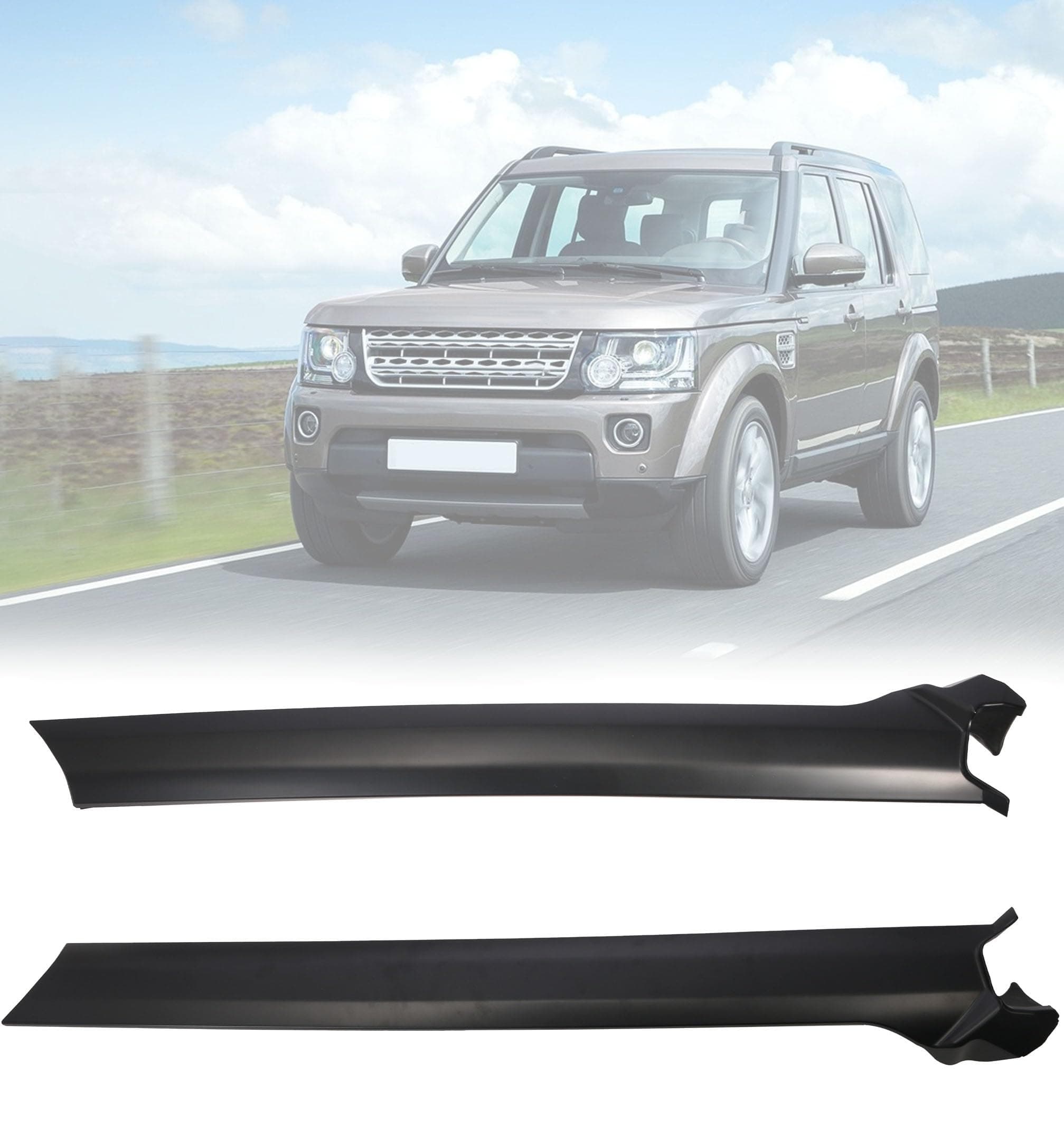 Pair Left & Right Windshield A-Pillar Trim Molding, Front Driver & Passenger Side A-Pillar Molding Trim Panel Fit for Land Rover LR3 LR4 2005-2016, Replace OE# LR046853 LR046851