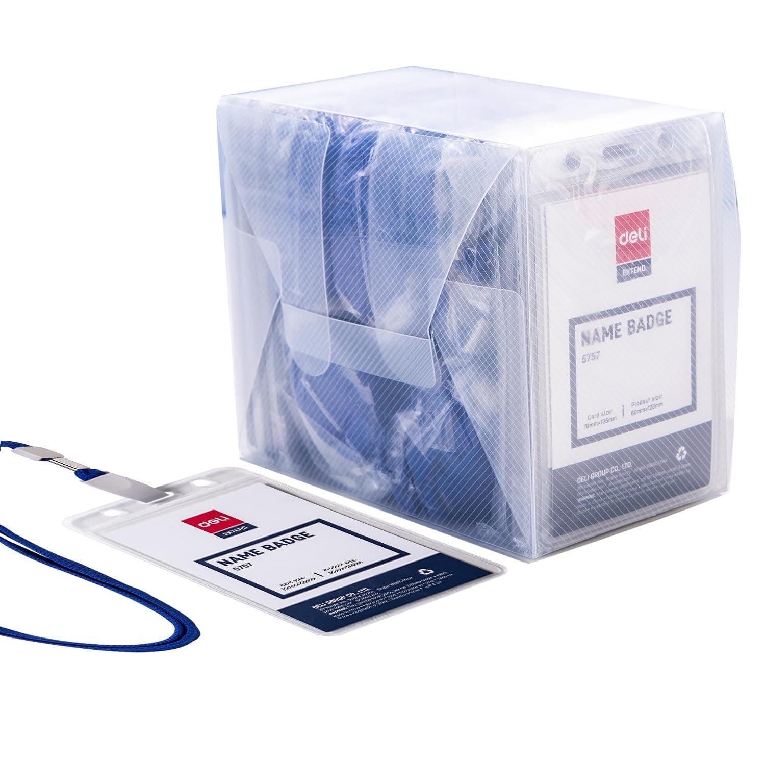 Deli E5757 Name Badge/Lanyard Pvc For Extra Durability