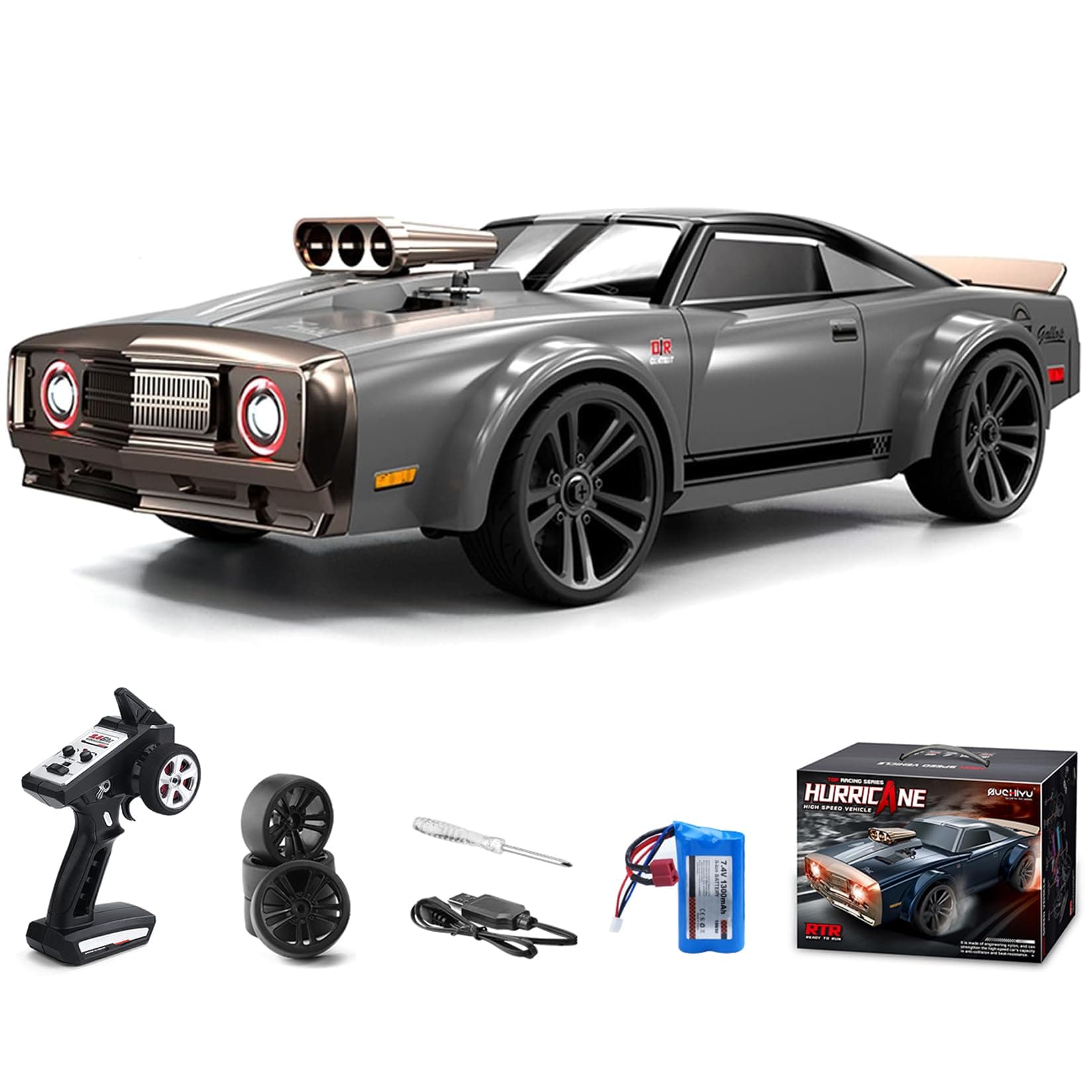 Mostop RC Drift Car, 1:16 Scale 2.4Ghz Remote Control Car for Kids, 35KM/H High Speed Sport Racing Vehicle with Lights, 4WD RC Truck for Drift and Racing, Electric Vehicle for Adults Birthday Gift