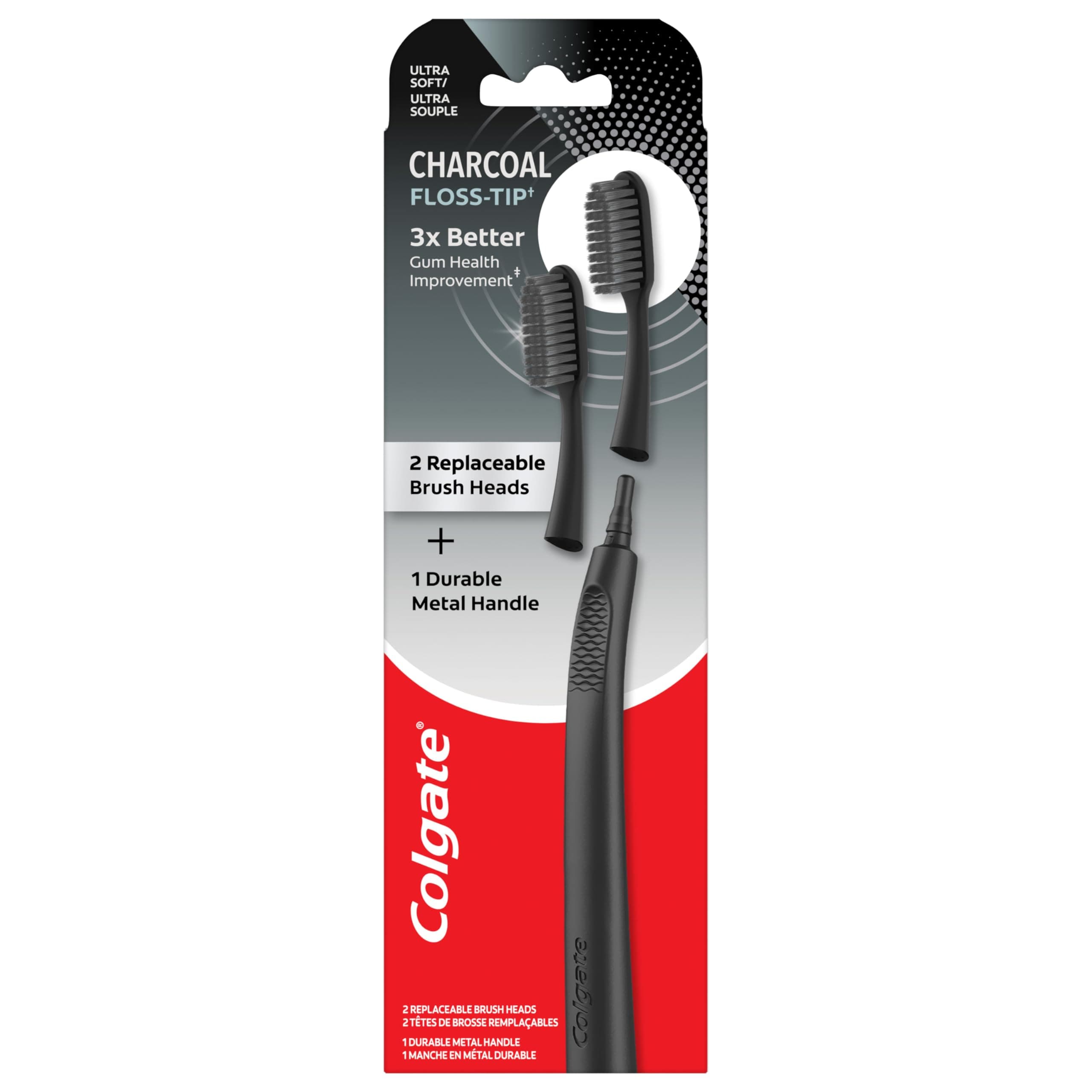 Keep Charcoal Replaceable Head Toothbrush Starter Kit, 2 Brush Heads