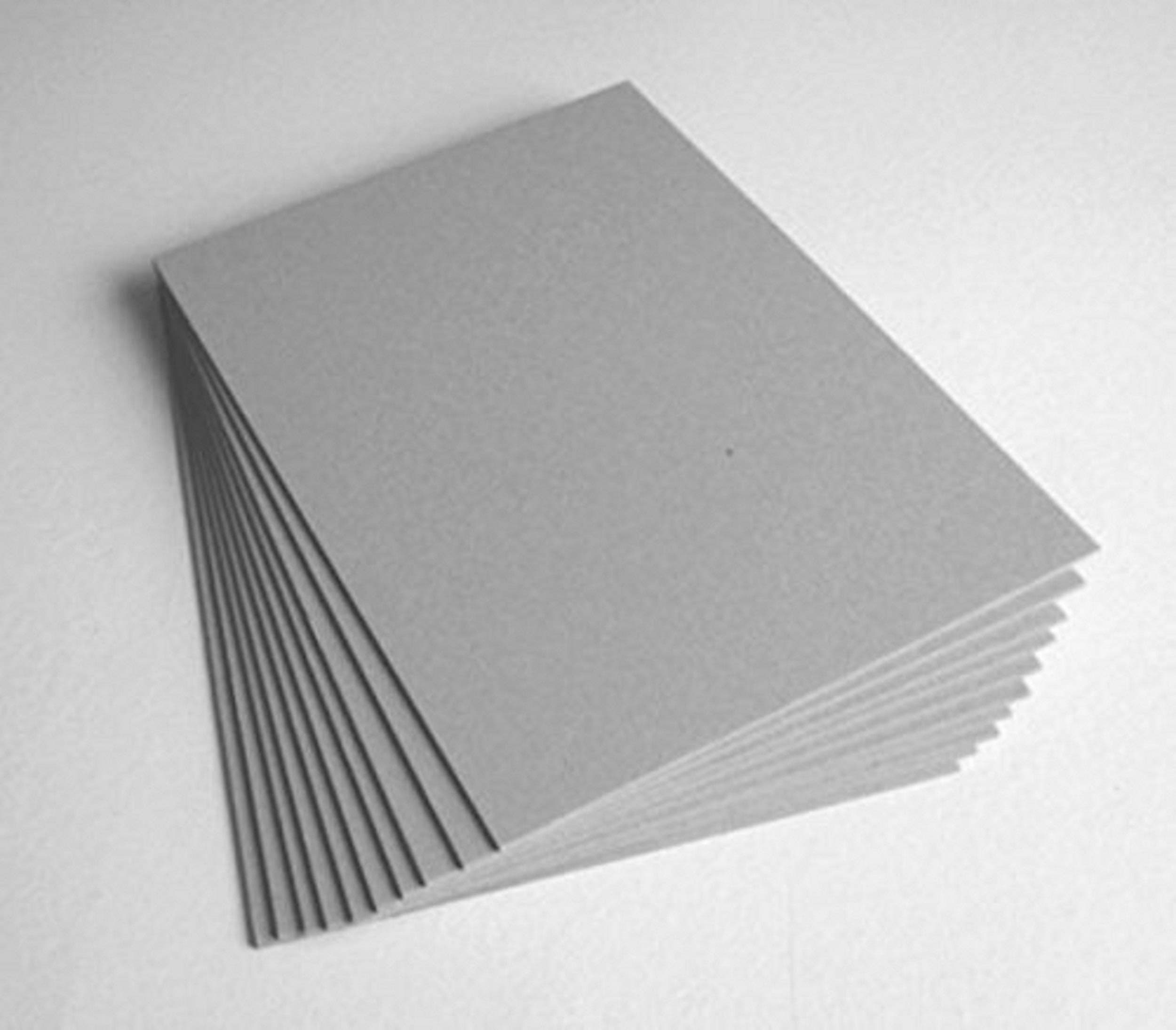 10 Pack A4 Grey Board 2000mic 2mm - Sturdy Cardboard Sheets for Crafts and DIY Projects - Designer Kraft Heavy Duty Chipboard Sheets - Bookbinding Supplies Cover