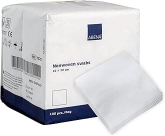 ABENA Gauze Pads, 100 Pack, 10x10cm Wound Dressings, Non-Sterile, Soft Absorbent Gauze for Wound Dressing, Non-Adhesive Dressings for Wounds