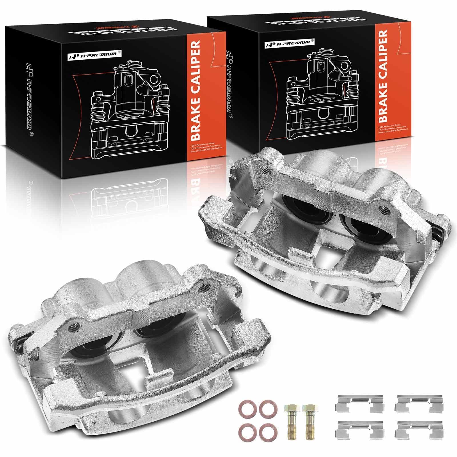 A-Premium Disc Brake Caliper Assembly with Bracket Replacement for Jeep Commander XK Grand Cherokee WK 2005-2010 Front Left and Right 2-PC