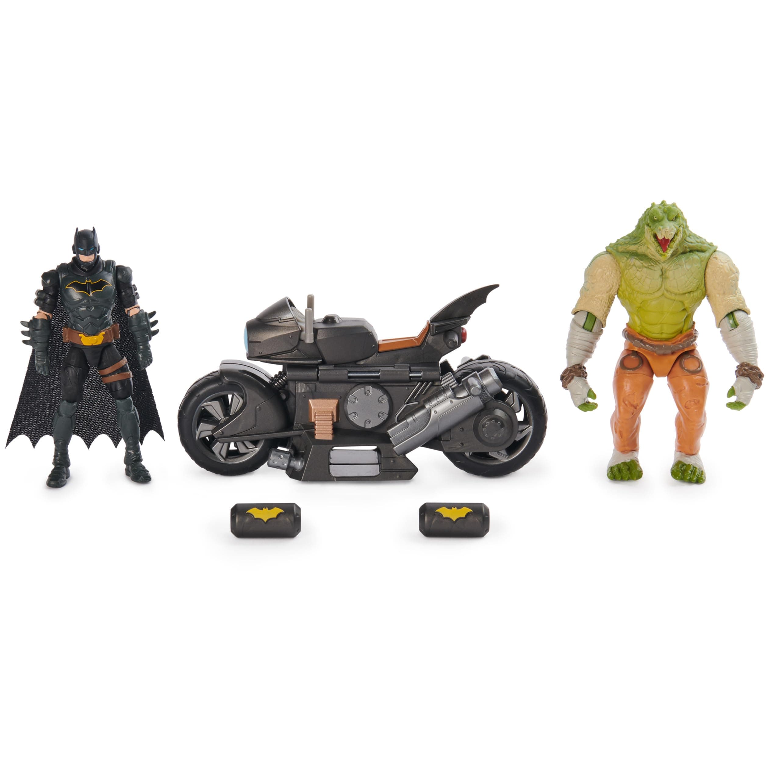 DC Comics, Transforming Batcycle Battle Pack with Batman and Killer Croc Action Figures, Toys for Girls Ages 4 and Up (Spin Master 6067444)