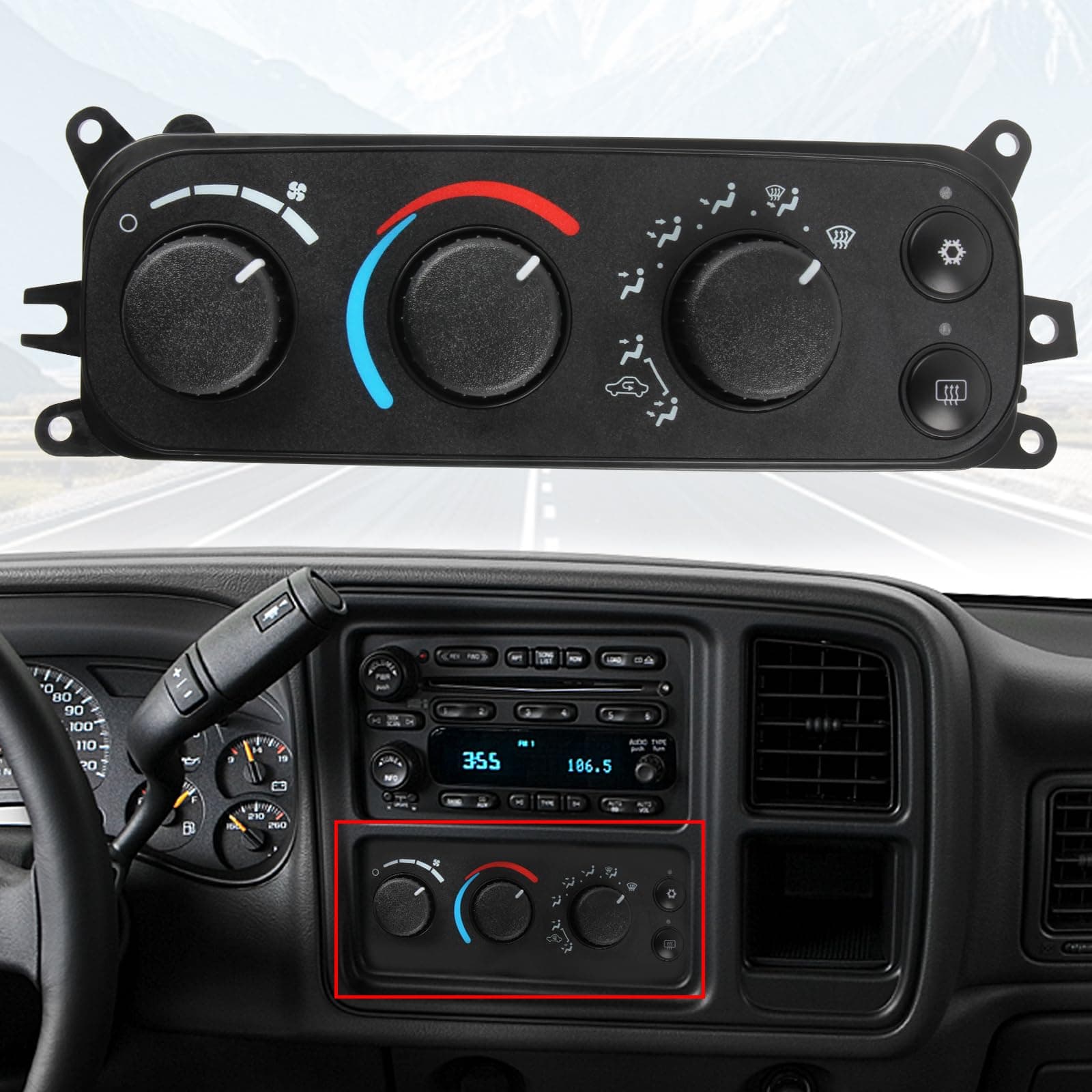 599-212 HVAC A/C Heater Control Module, Climate Control Module Panel Switch Fit for Dodge Ram 1500/2500/3500 2002-2005 for Dodge Dakota 2001-2004, Replace# 55055905AA 55055905AD 55056246AA