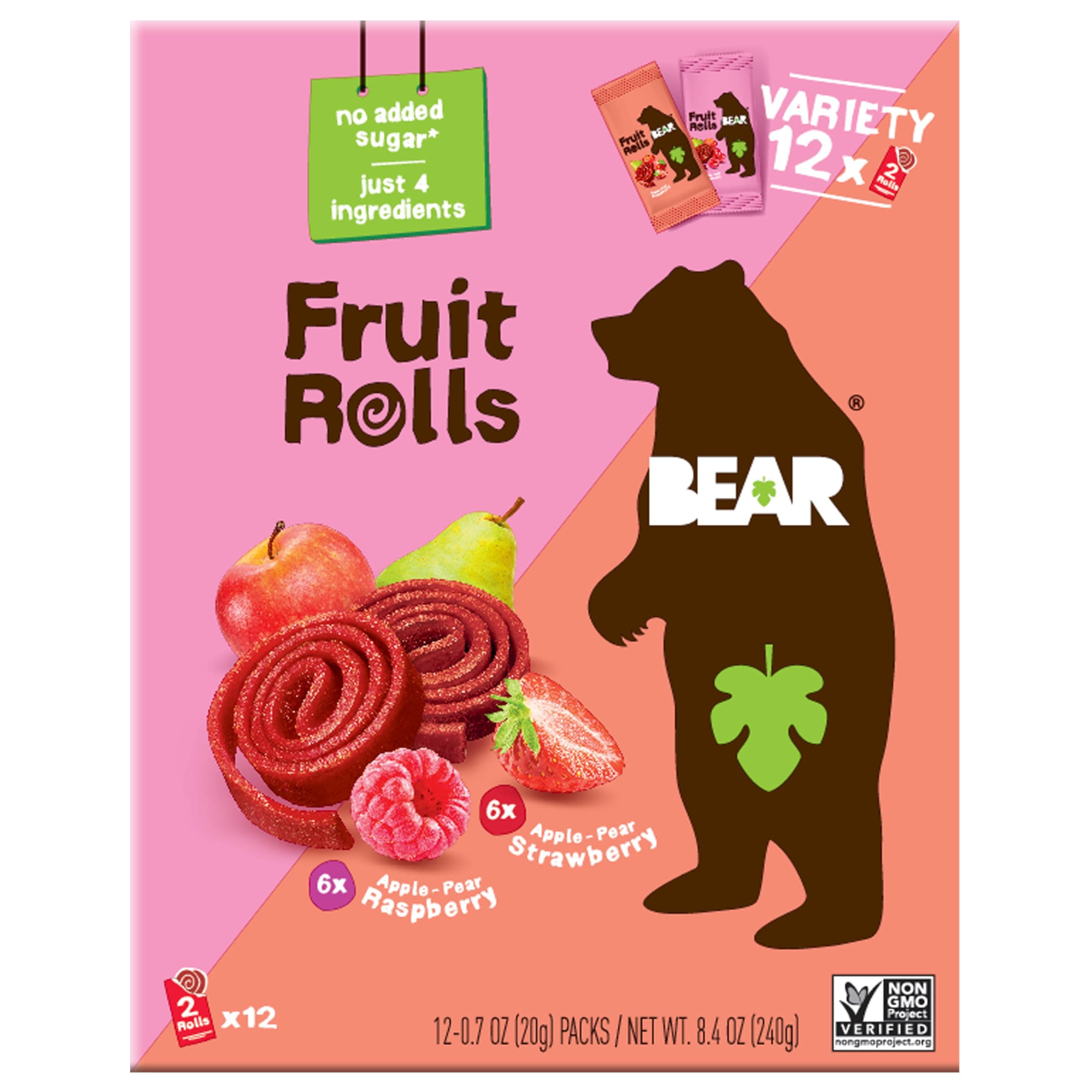 Strawberry Raspberry Fruit Rolls Variety Pack, 8.4 OZ