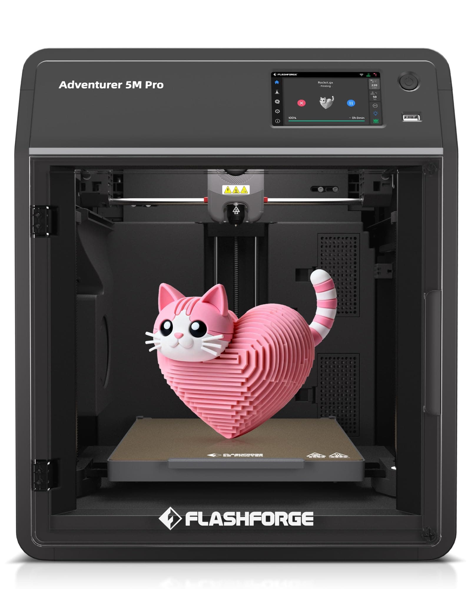 FLASHFORGE Adventurer 5M Pro 3D Printer, 600mm/s Max High-Speed 3D Printers with Auto Leveling, Dual Filtration System, Remote Monitoring, Quick Detachable Nozzle,Effective Cooling, Automatic Shutdown
