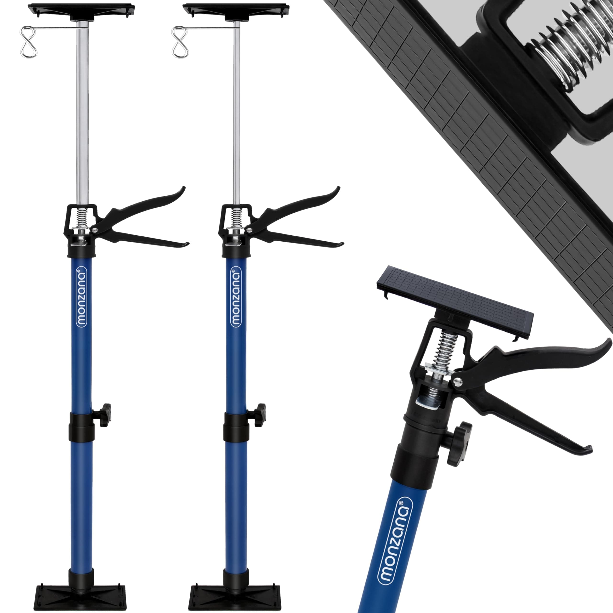DEUBA® Ceiling Support Set of 2 Infinitely Height-Adjustable Mounting Support 115-290 cm up to 30 kg Ceiling Tensioner Frame Tensioner