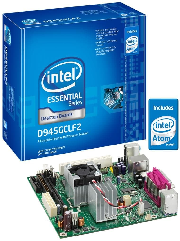 Intel D945GCLF2 Essential Series Mini-ITX DDR2 667 Intel Graphics Integrated Atom Processor Desktop Board - Retail