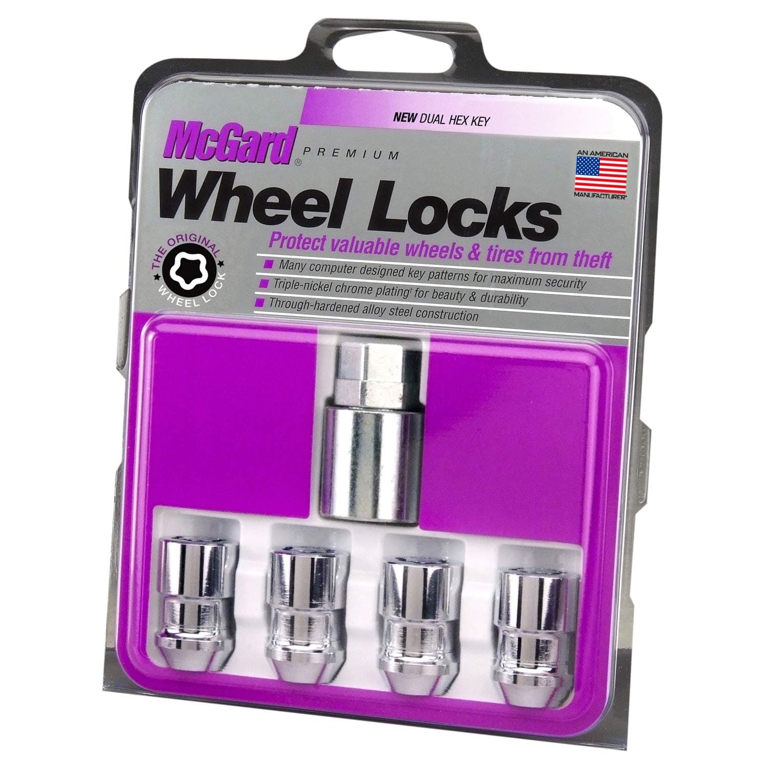 24137 Wheel Lock Set, Chrome, M12 x 1.5 Thread Size