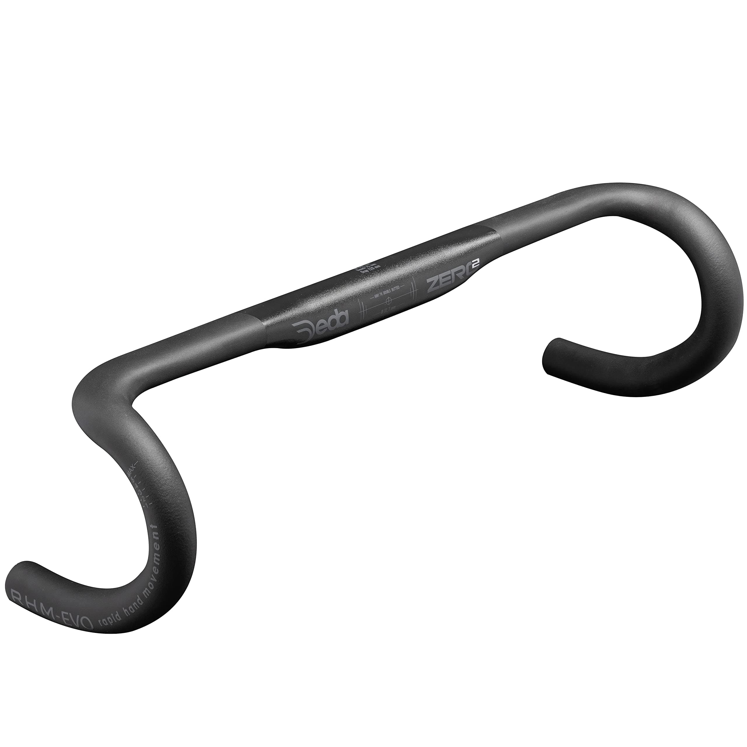 Deda Elementi Zero2 DCR RHM-Evo Drop Handlebar, PoB (Polished on Black), 44cm