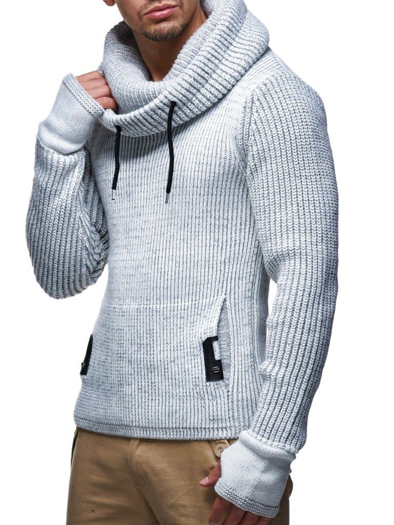 Men’s Knitted Pullover | Long-Sleeved Slim fit Shirt | Basic Longsleeve Sweatshirt with Shawl Collar for Men