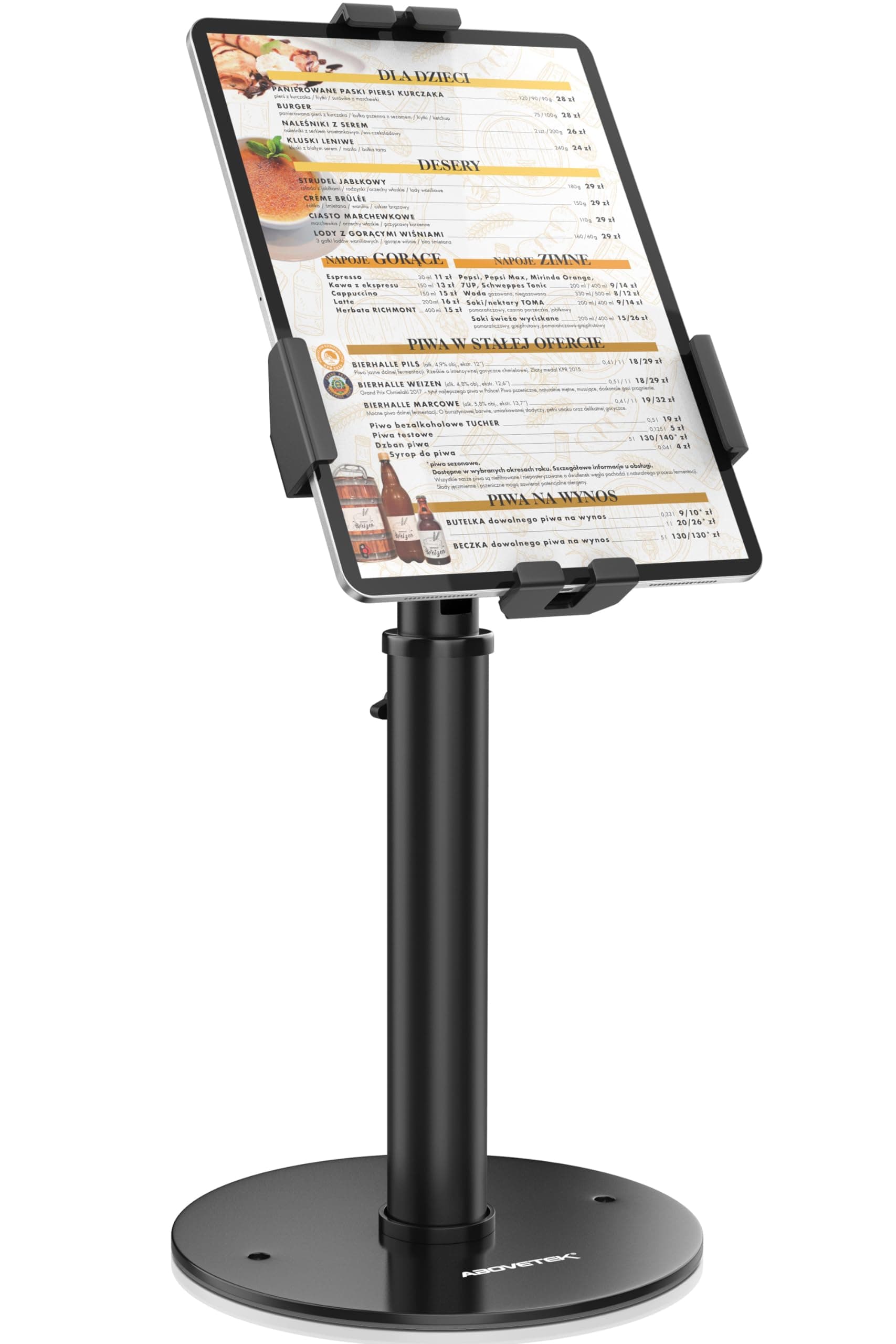 AboveTEK POS Tablet Kiosk Stand - Universal Tablet Locking Mount for 7.9"-11" Devices, 360° Swivel Anti-Theft Security Stand for iPads, iPad Air, Samsung, Height Adjustable Desk Countertop iPad Stands