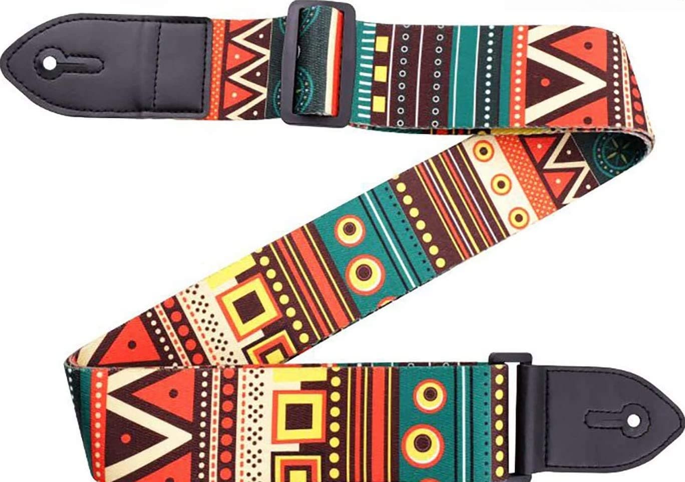 Generic BEE Guitar Strap - Multi-Coloured, Printed, Nylon & Polyester Blend, Fabric & Adjustable, Buckle Fastener