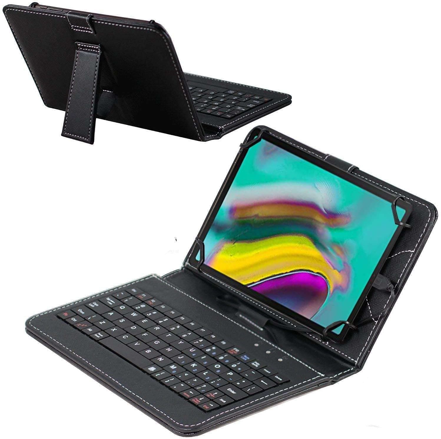 Navitech Black Keyboard Case Compatible With Hakaug Android 13 Tablet 10 Inch