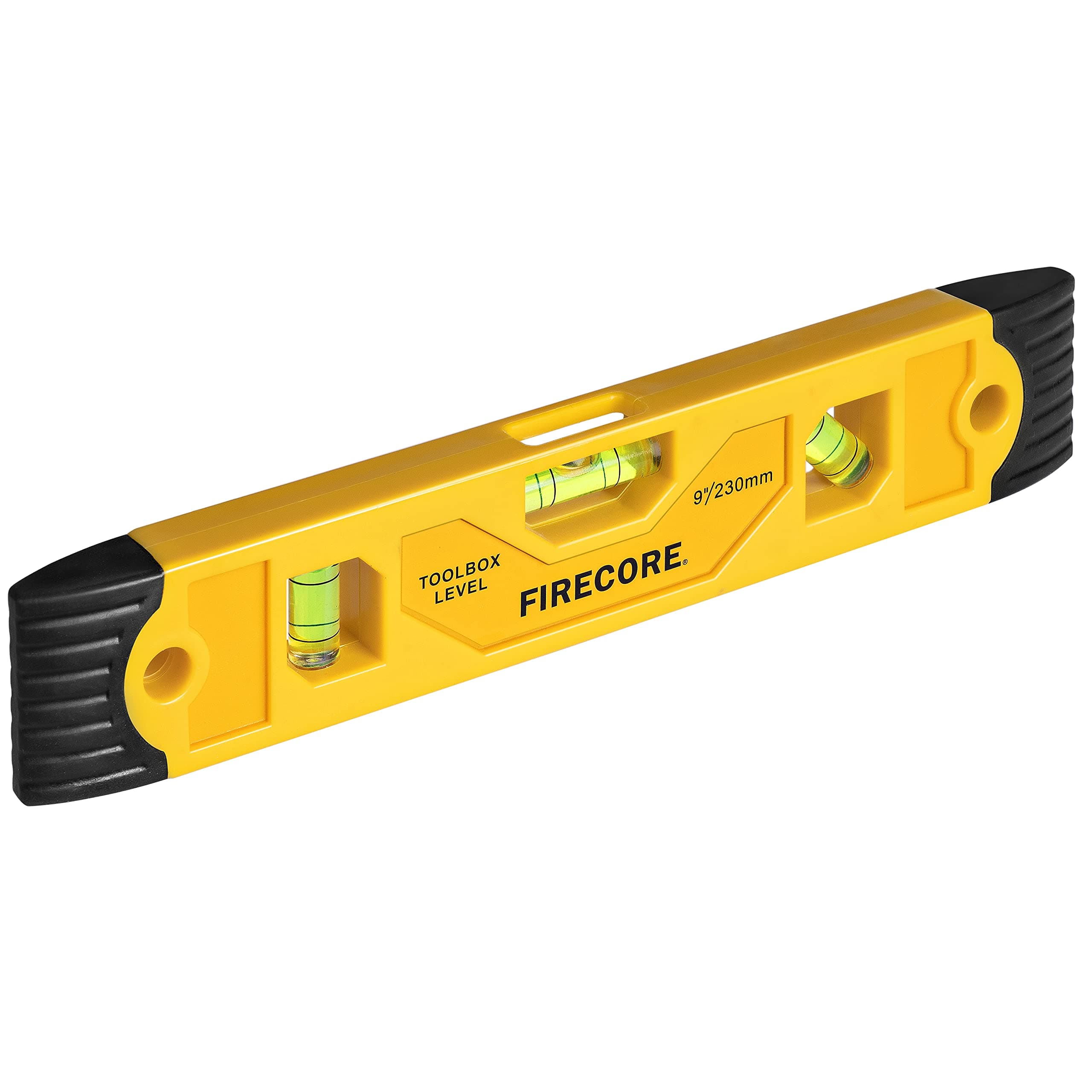 Spirit Level, Firecore Small Spirit Level, Level Tool, Magnet Torpedo Level with 3 Bubble 45°,90°,180°, 230mm/9Inch - FSL230PC