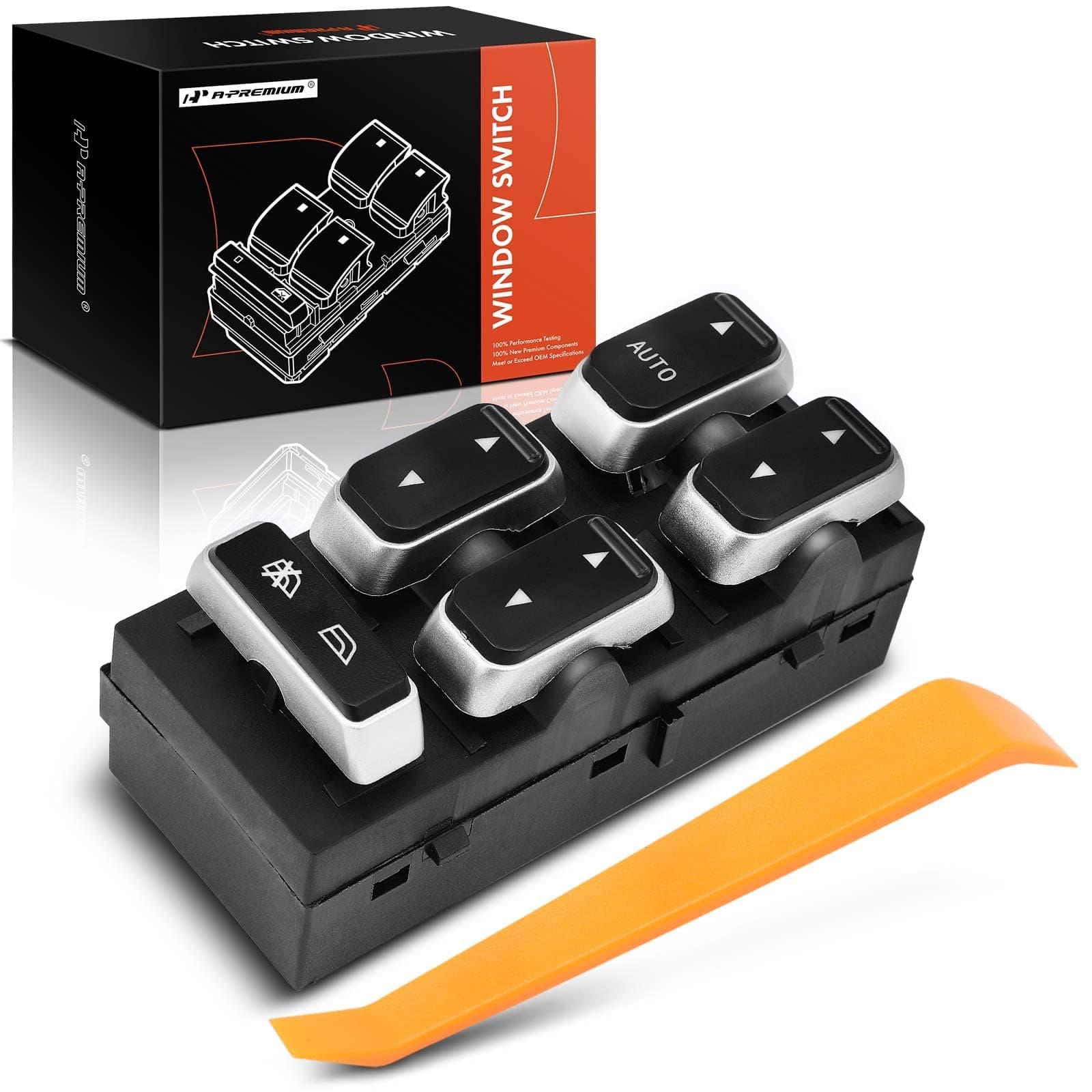 A-Premium Front Left Driver Side Master Power Window Switch Compatible with Lincoln Town Car 2003 2004 2005 2006 2007 2008, Sedan, Replace# 5W1Z-14529-BA, 3W1Z14529BA