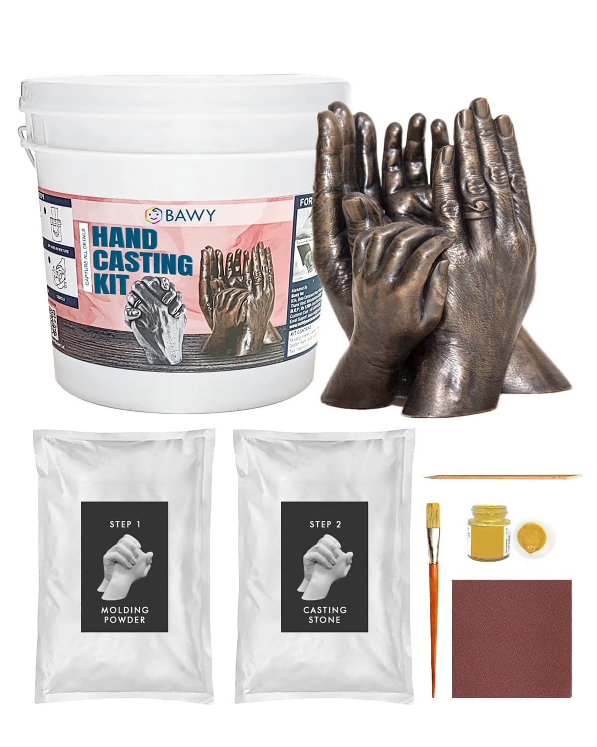 Hand Casting kit for The Family of 4 Molding and Casting Powder for Family Casting kit Memorable Gift for Wedding, Anniversary, Birthday, Mothers Day