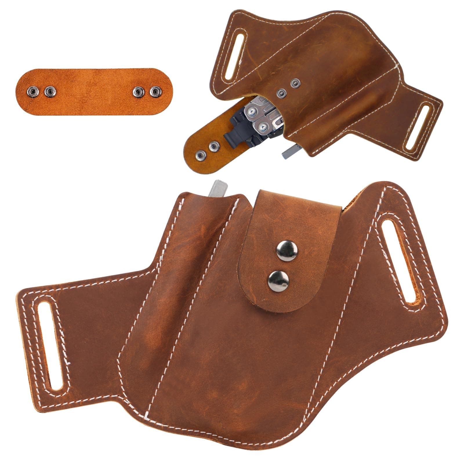 Wave Sheath for Leatherman, Bit Kit Multitool Sheath for Gerber, Accessories for Leatherman, Multi Tool Leather Surge Sheath Pouch, ARC Holster Case, EDC Belt Organizer