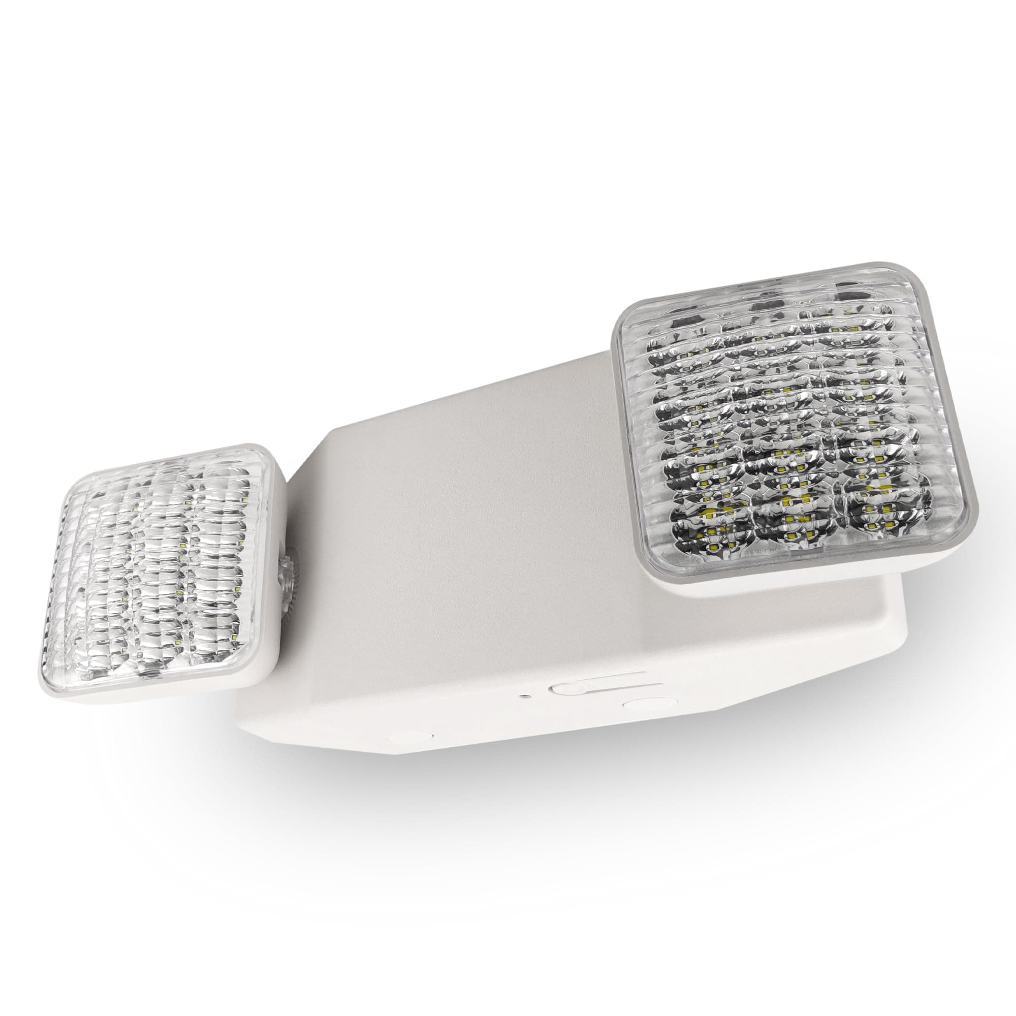 LFI Lights® Self Testing LED Emergency Light, Hardwired with Battery Backup, UL Listed, Adjustable LED Heads, White Housing, Commercial Indoor Lighting EL2WST