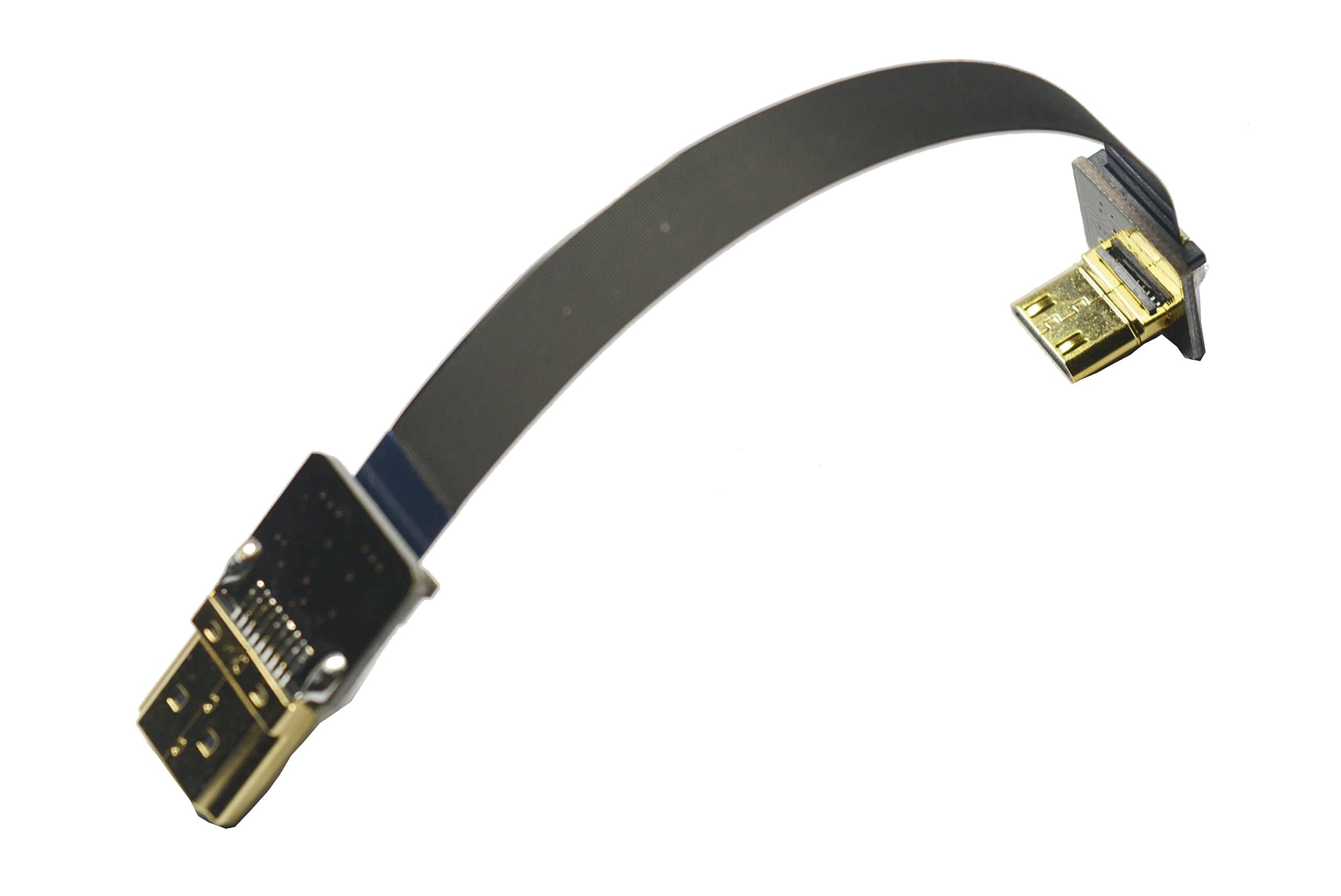 Short FPV MINI HDMI Slim Thin Flat HDMI Cable Mini HDMI 90 degree to Standard HDMI Full HDMI Normal HDMI for Canon 5D3 5D2 Panasonic lumix GH3 GH2 Sony nex 5N 5T 5R 7N 15CM