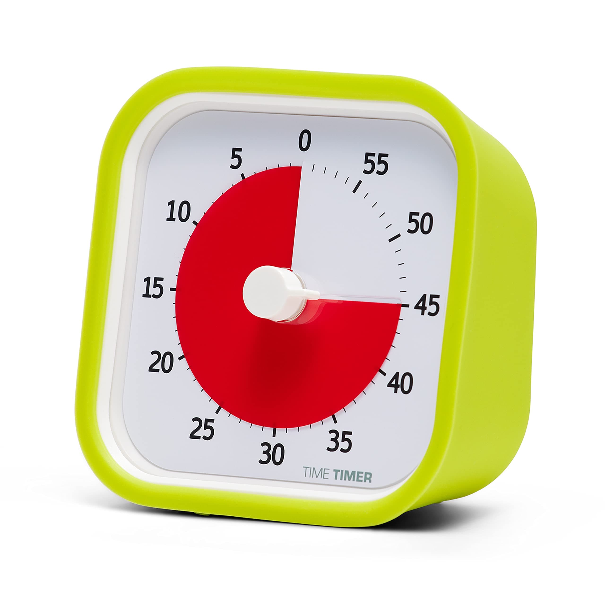 MOD (Lime Green), 60 minute Visual Analog Timer, Optional Alert (On/Off), No Loud Ticking; Time Management Tool