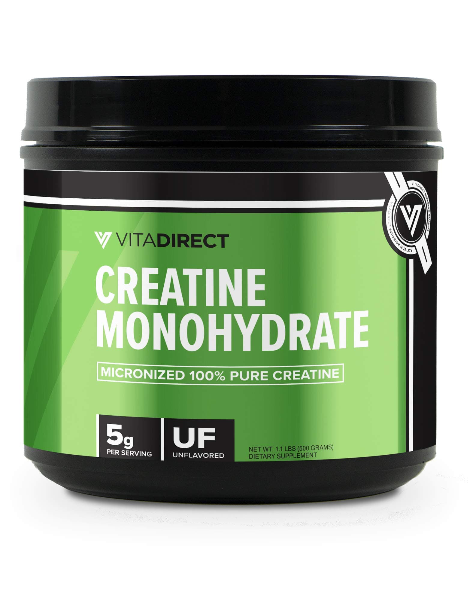 Bulk Creatine Monohydrate 500g [Micronized for Absorption, 5g per Serving, 100 Servings!]