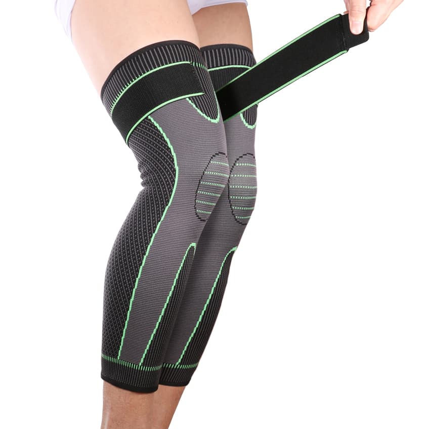 Bufccy Full Leg Compression Sleeve with Compression Strap for Women Men Long Leg Sleeve for Running Basketball Football Cycling 1 Pair X-Large