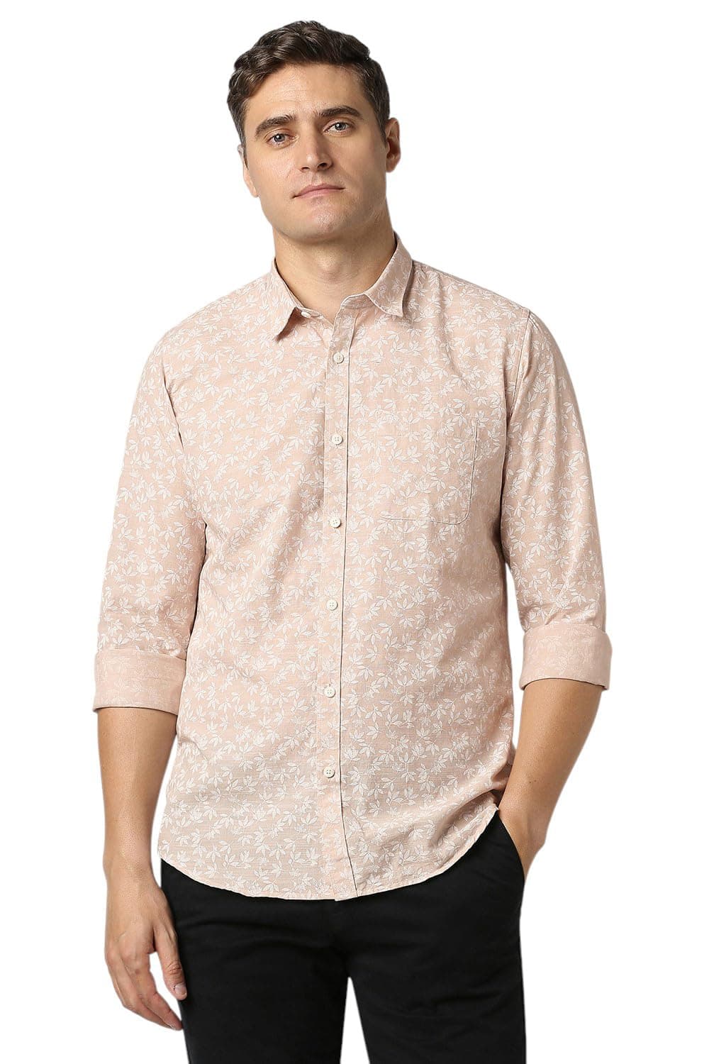 Peter England Men's Solid Slim Fit Shirt