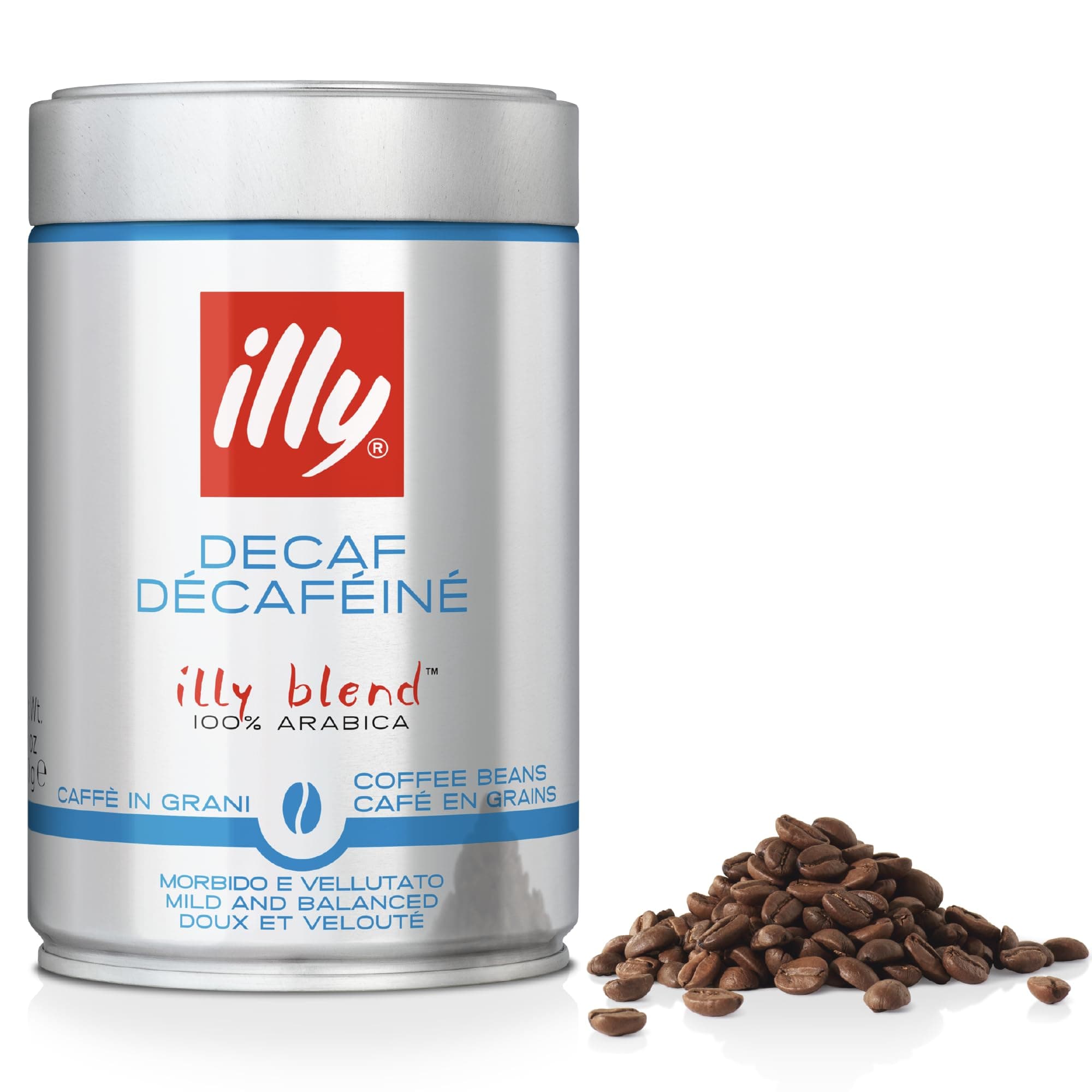 Decaffeinated Coffee Beans, 250g Tin