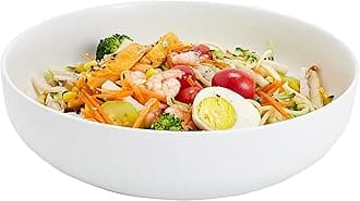 Large Serving Bowl 25 cm, Salad Bowl 2.8 Litre, White Porcelain Pasta Bowl, Sturdy Soup, Matte, for Home Kitchen, Microwave and Dishwasher Safe (White)