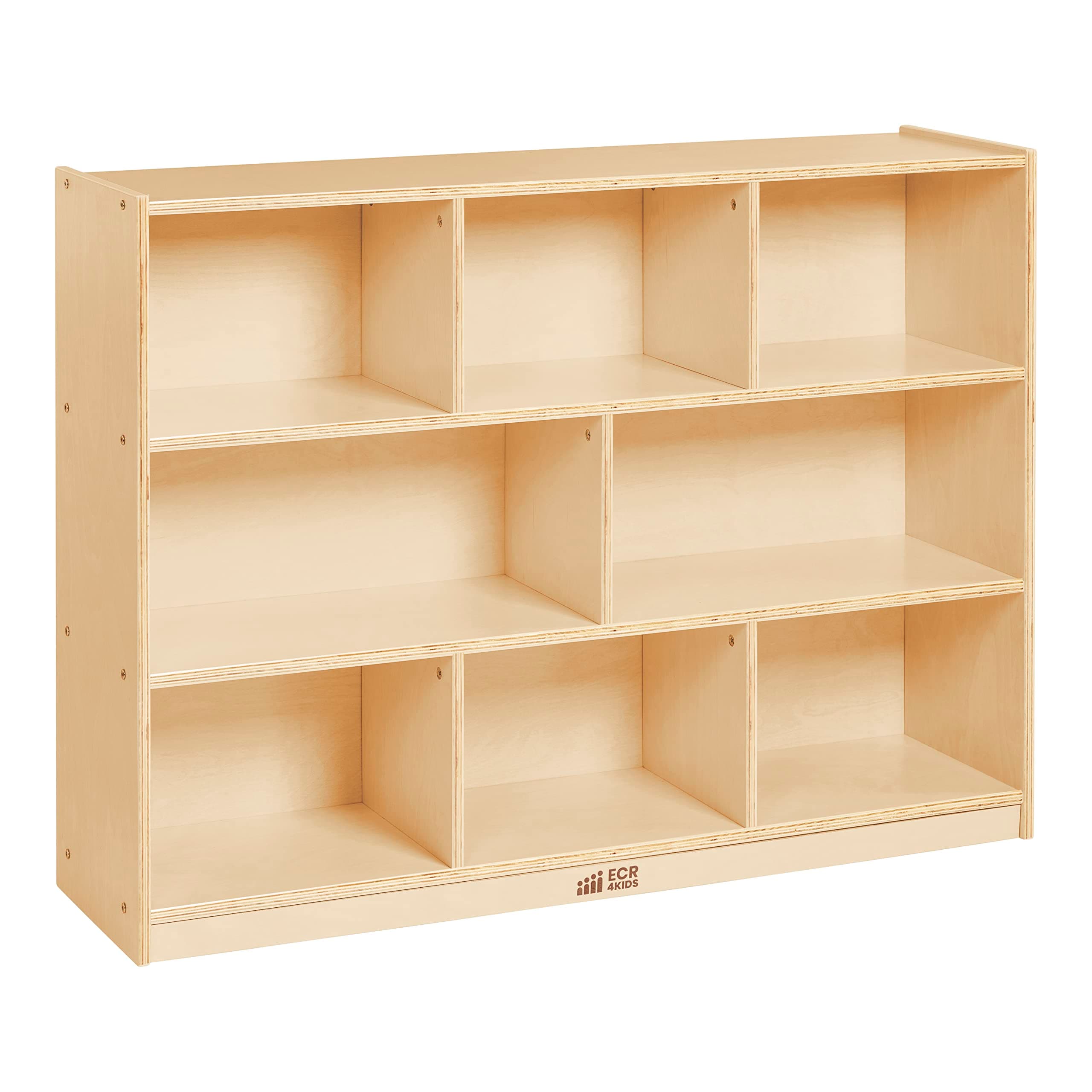 8-Compartment Mobile Storage Cabinet, Elementary, Classroom Furniture, Natural