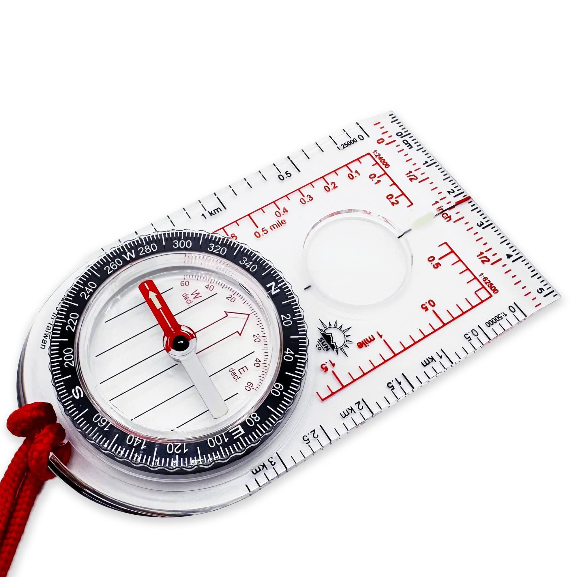 ProMap - Ultra Lightweight Baseplate Map Compass with Declination Scale - Accurate Orienteering Compass for Hiking, Backpacking, Camping, and Survival Navigation