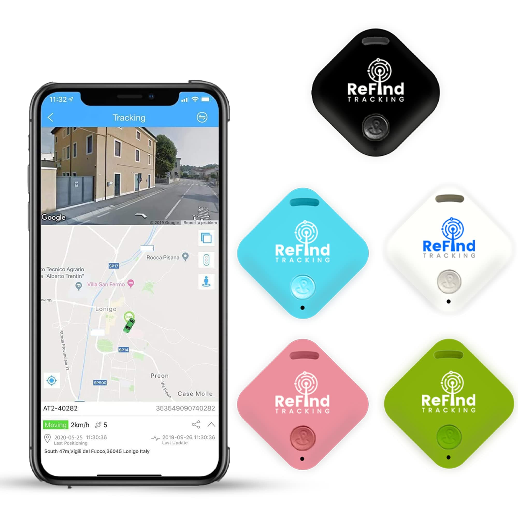 ReFind R4 Smart Tracker for Android and iPhone. Mini GPS Tag Bluetooth 5.0 Key Finder. Samsung AirTag Alternative for Keys, Pets, Wallets and Luggage (Blue)