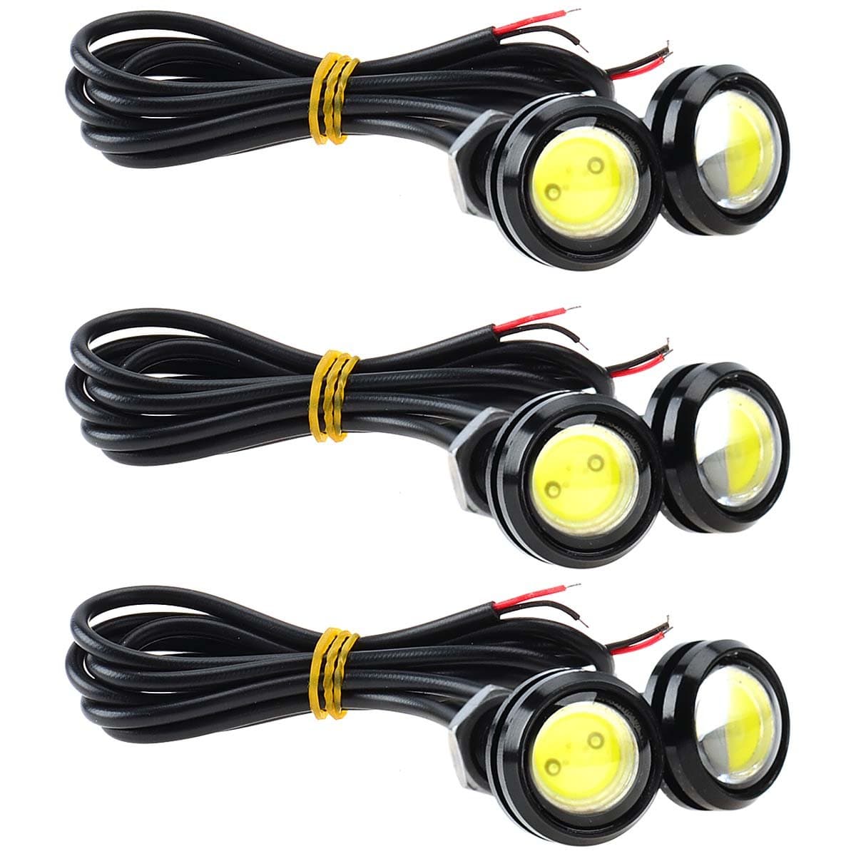 Universal 6pcs High Power White 3w LED Eagle Eye Bumper DRL Fog Light Motorcycle Light Daytime Running DRL Tail Backup Light Car Motor