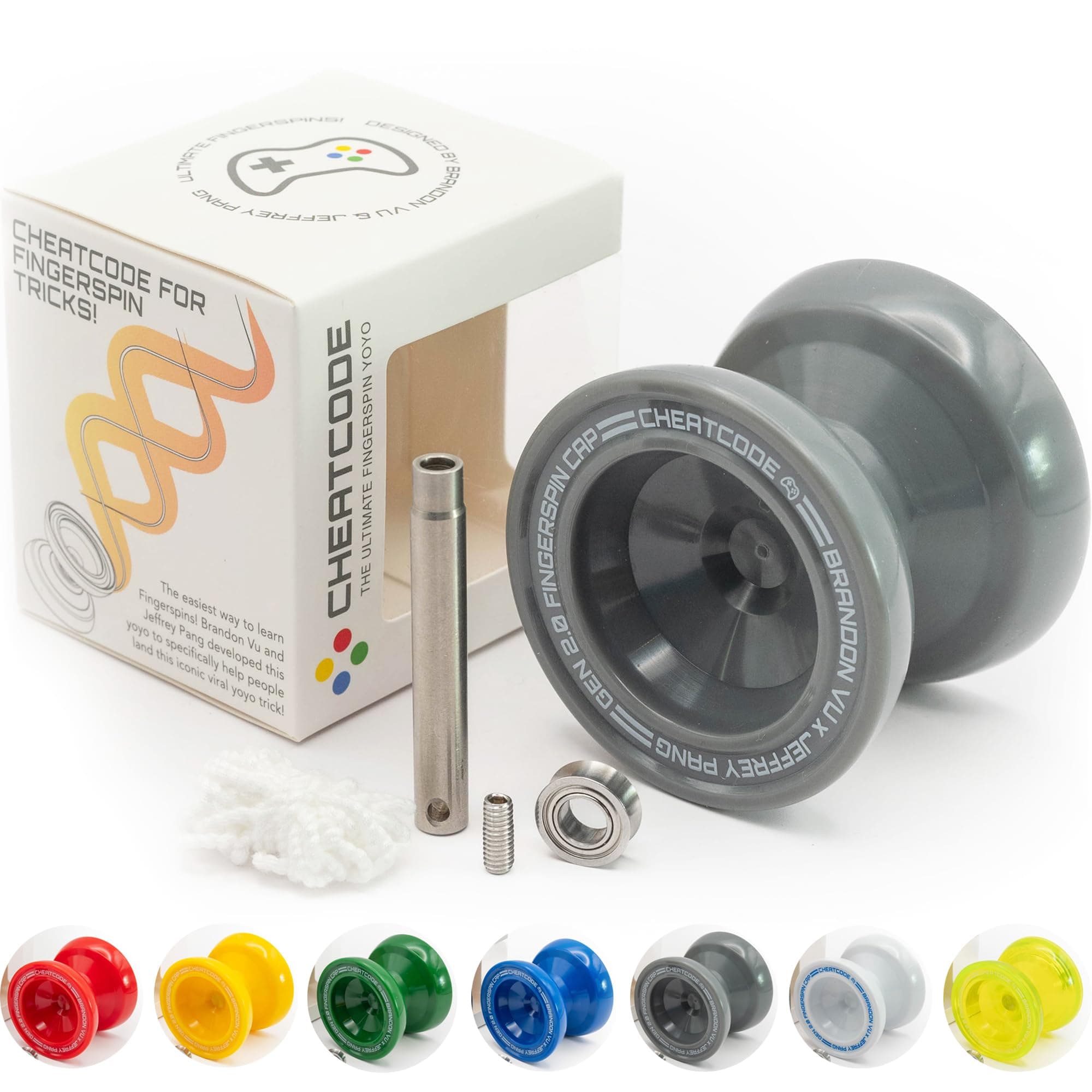 Cheatcode Yoyo by Brandon Vu | Master Fingerspin Tricks | A Responsive & Unresponsive Yo-yo for Kids, Teens & Adults | Great Yo Yo For Beginners | Extra Professional Ball Bearing Kit Included | Offset
