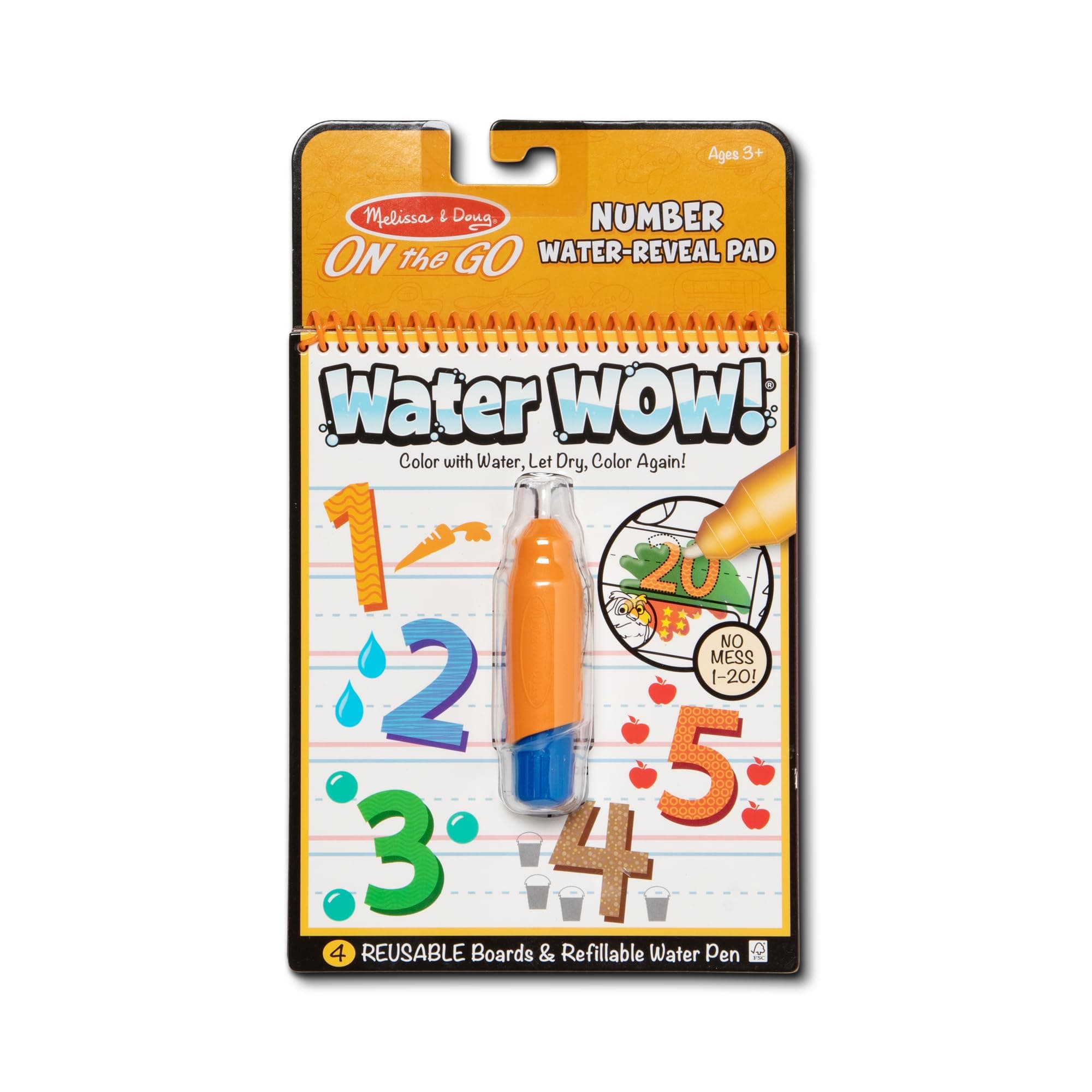 Melissa & Doug Water Wow Numbers, Multicolour