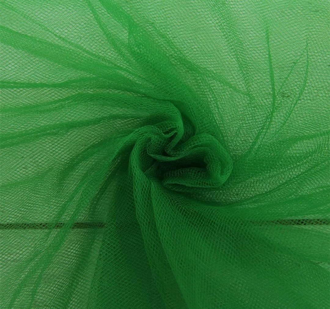VRB DecTM 5 Mtr Multi Purpose Net Fabric Cloth Material for Decoration for Trousseau Packing, Party Hall Decoration, Bouquet,Gift Packing, Party Decor,Pooja Room Decoration Items (5 Mtr, Green)