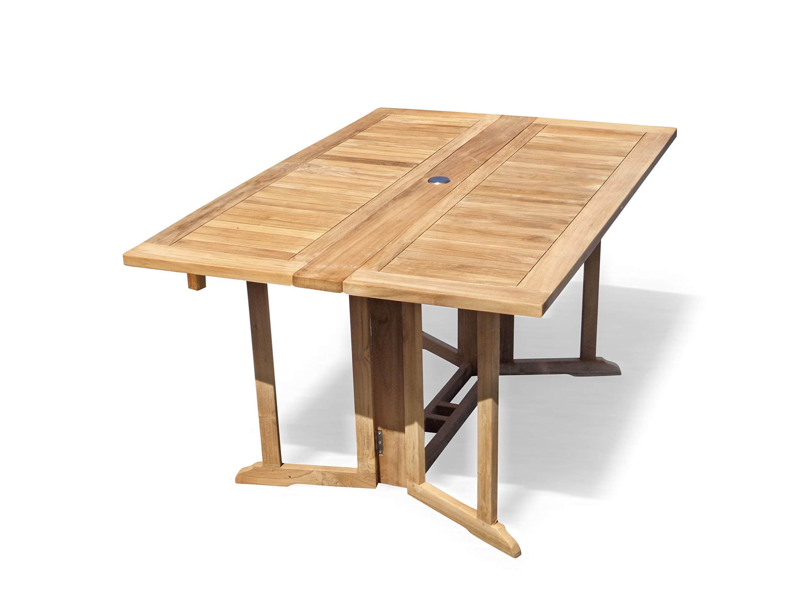 Premium Grade A Teak Rectangular 59"x39" Dropleaf Table, Use w/1 Leaf Up or 2, Makes 2 different tables, 5 Yr Wrty. World's Best Outdoor Furniture! Teak Lasts A Lifetime ! Assembled