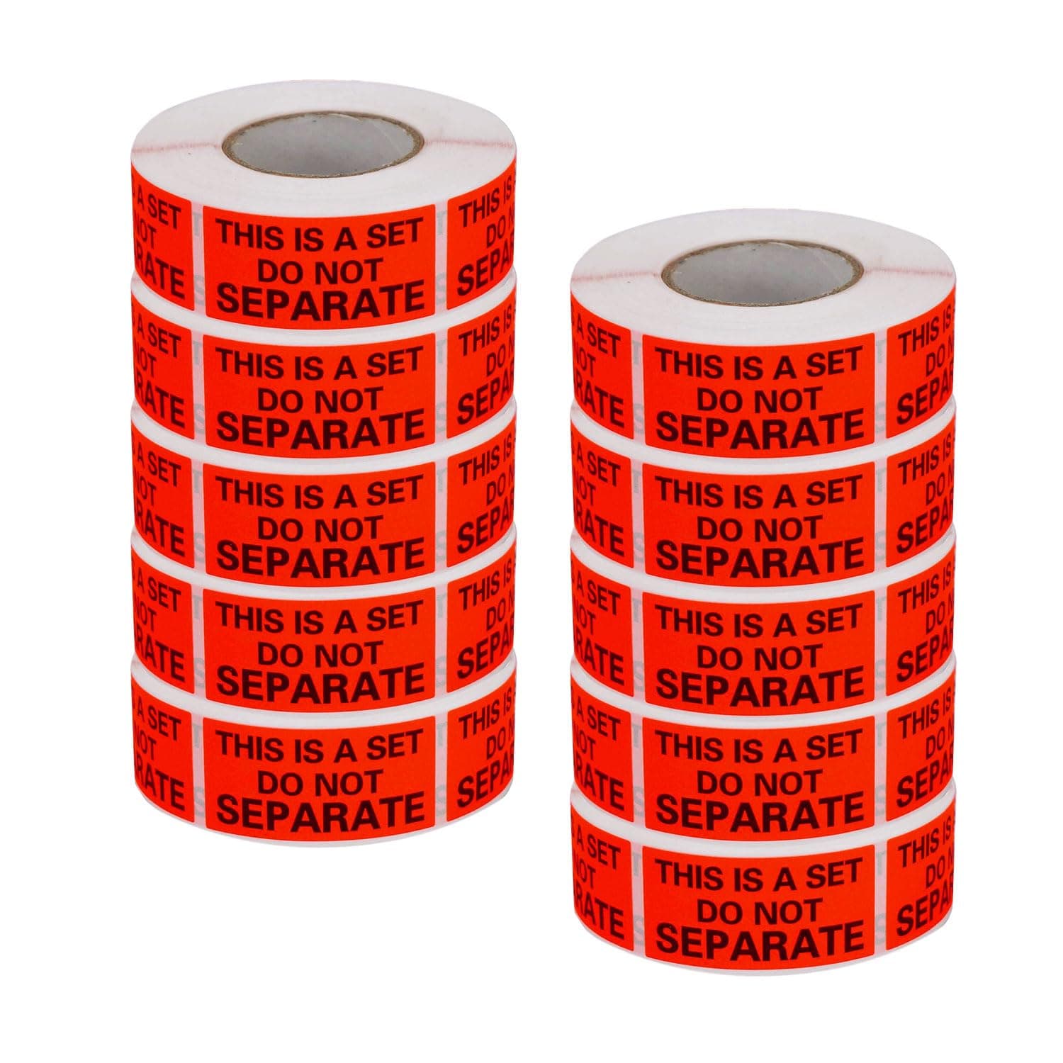 This is a Set Do Not Separate Labels (1in. X 2in. - 500/Roll), Red Orange, 10 Rolls - Total 5,000 Labels