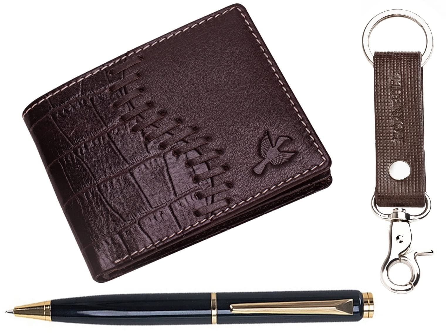 Denial Leather Wallet for Men | Wallets Men with RFID Blocking | Mens Wallet, Brown Mark-Pen, One Size, Two Fold Wallet