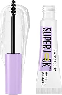 Maybelline Super Lock Brow Glue Eyebrow Gel, Lightweight Brow Gel For Up To 24HR Hold, Clear, 1 Count
