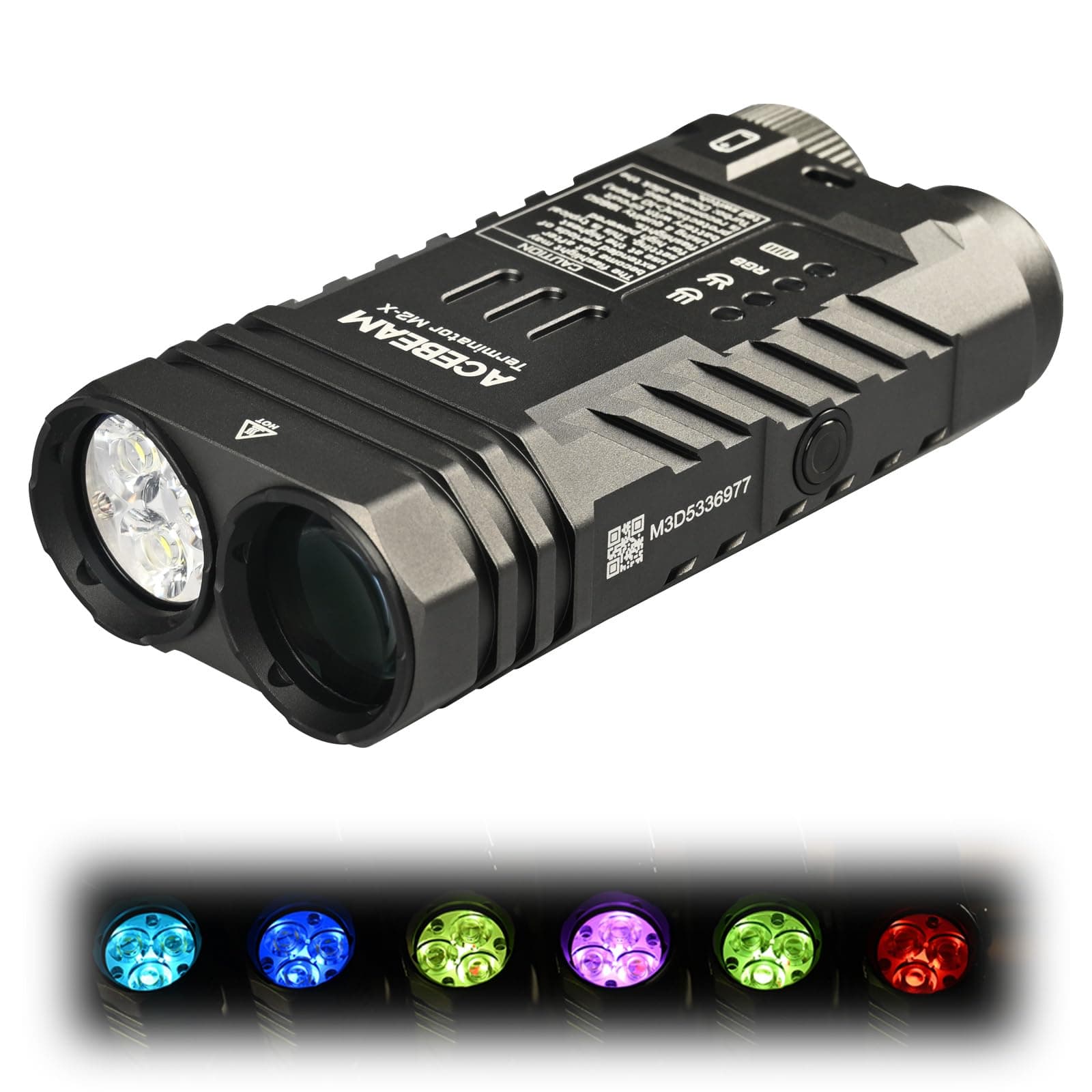 ACEBEAM M2-X Flat Flashlight 2000 High Lumens Multiple Light Sources EDC Lights with Spotlight Floodlight and Seven-Color Mix Light, Versatile Rechargeable High CRI LED Flashlight for Camping